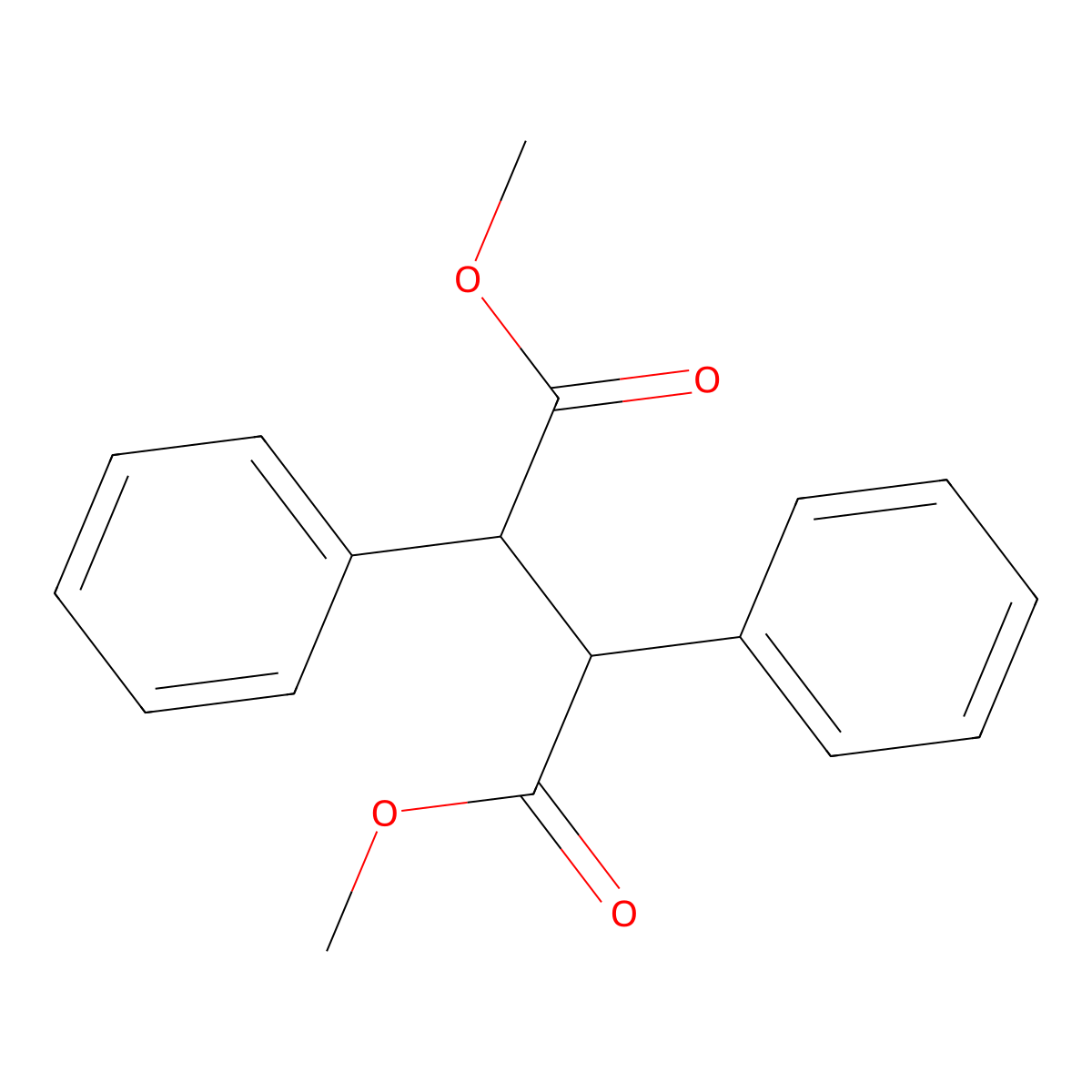 Dimethyl 2,3-diphenylbutanedioate molecular structure, CAS 19020-59-8