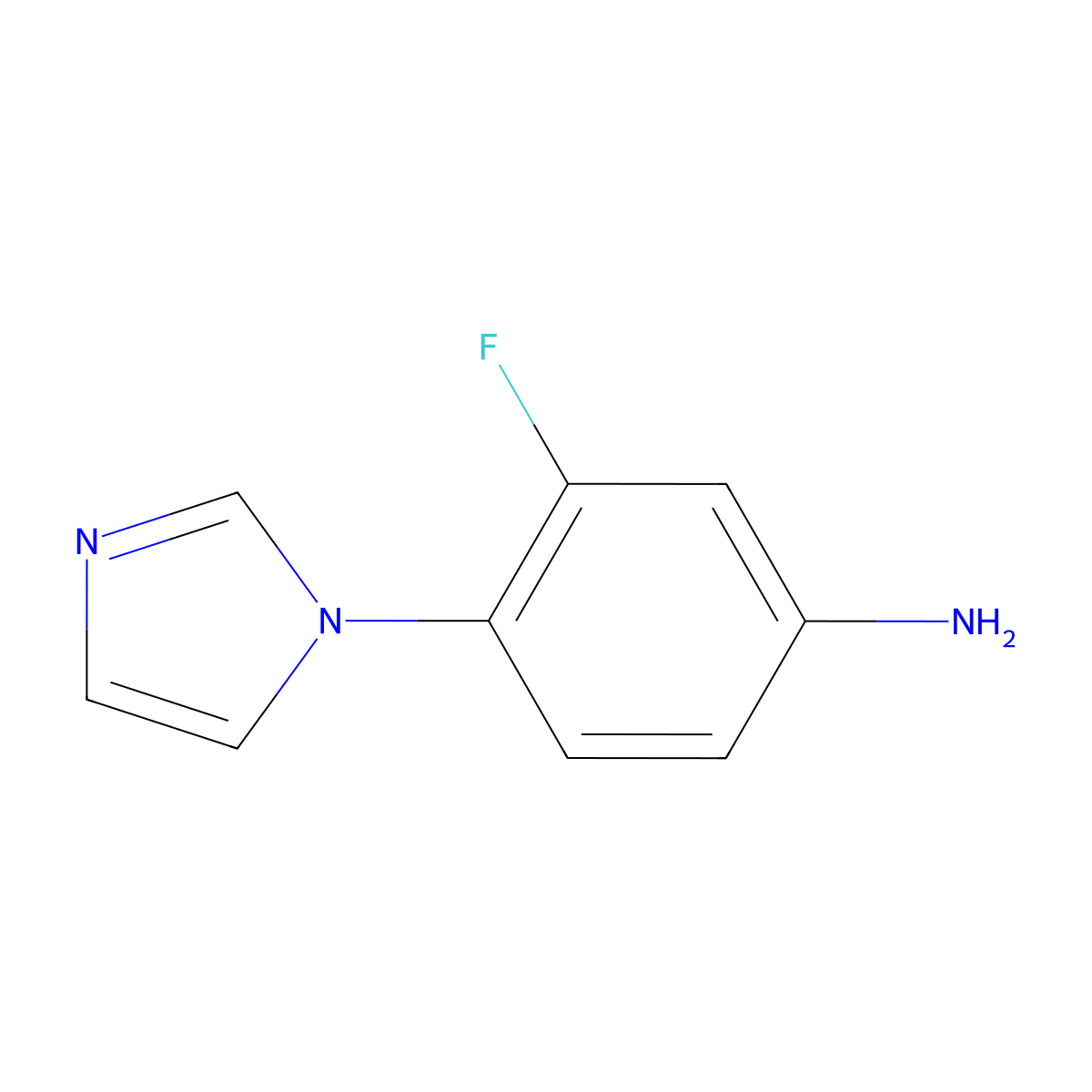 3-fluoro-4-(1H-imidazol-1-yl)aniline molecular structure, CAS 190200-19-2