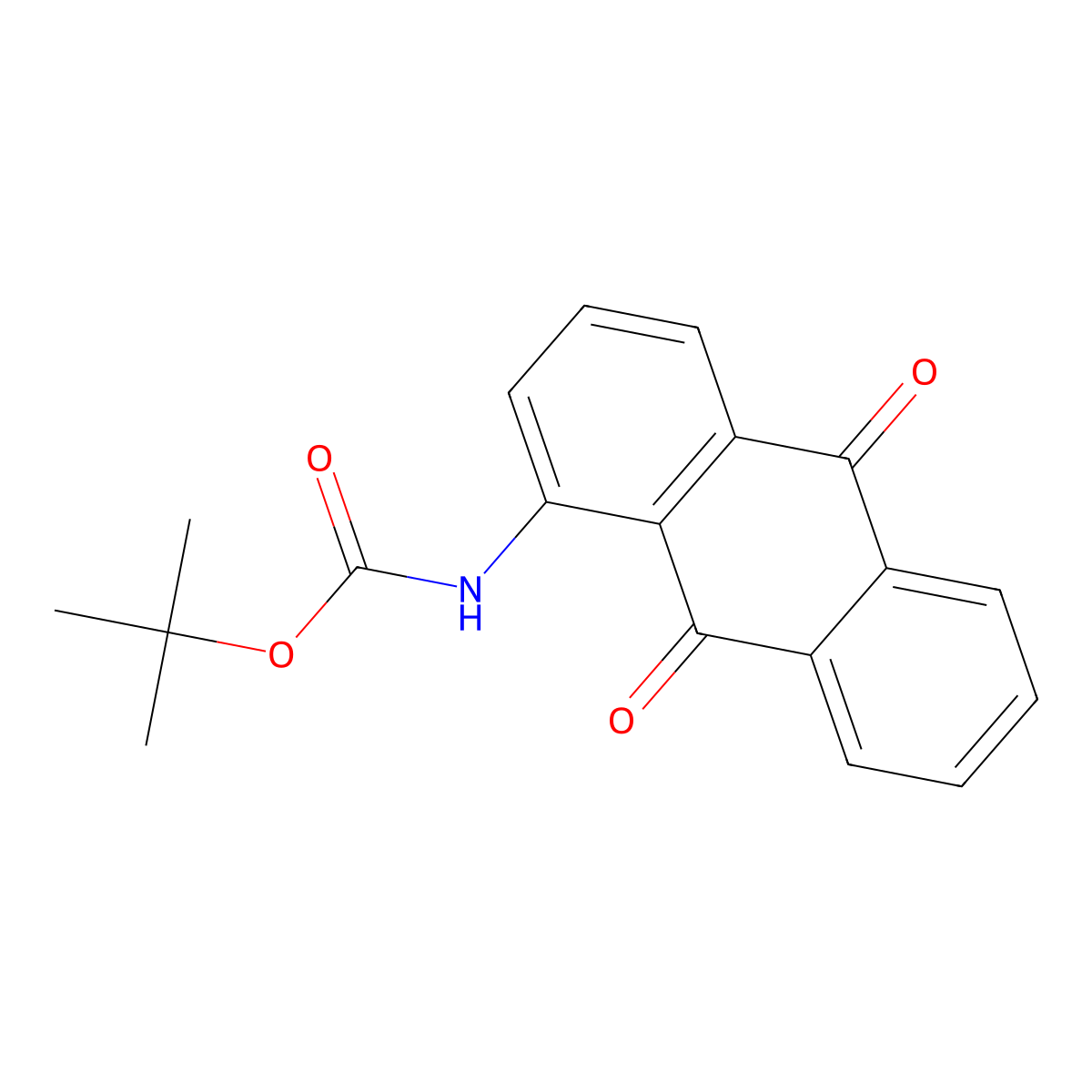 tert-butyl N-(9,10-dioxo-9,10-dihydroanthracen-1-yl)carbamate molecular structure, CAS 1902057-91-3
