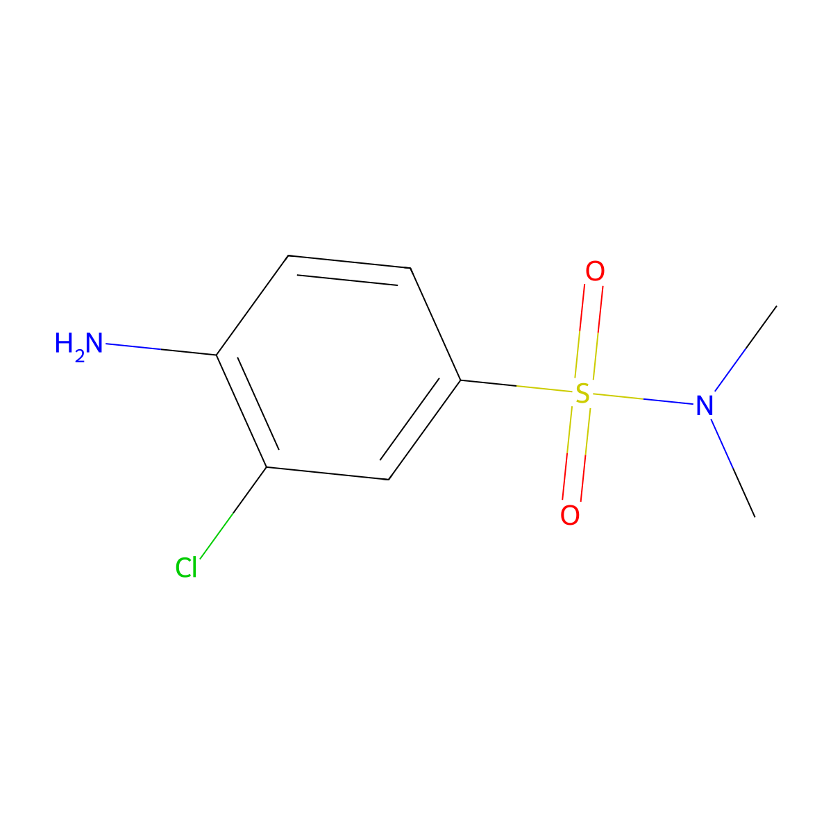 Benzenesulfonamide, 4-amino-3-chloro-N,N-dimethyl- molecular structure, CAS 19021-35-3
