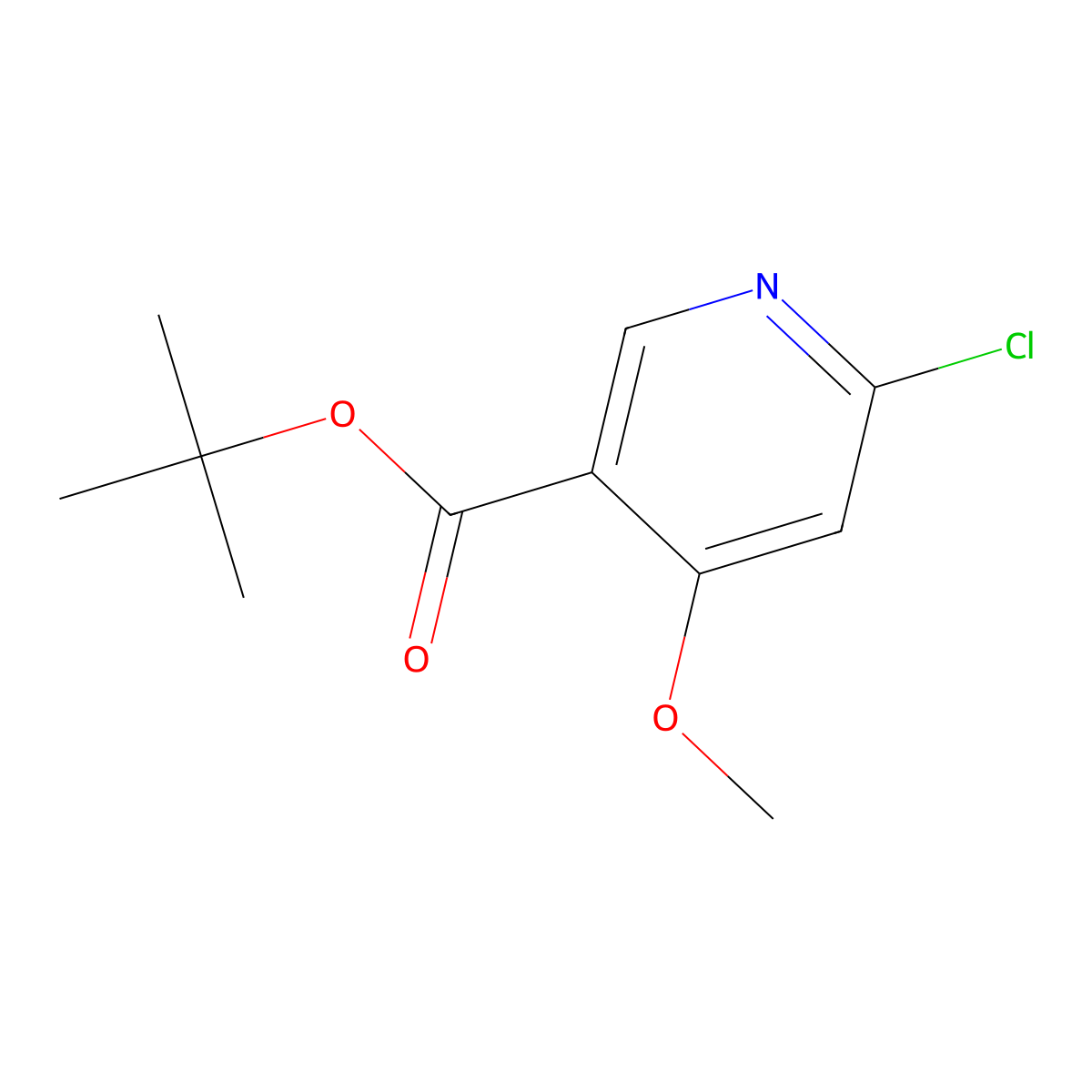 Tert-butyl 6-chloro-4-methoxypyridine-3-carboxylate molecular structure, CAS 1902116-86-2
