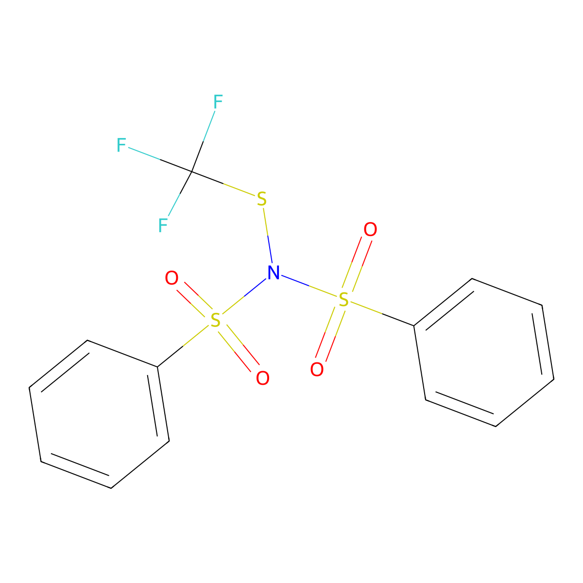 N-(Phenylsulfonyl)-N-((trifluoromethyl)thio)benzenesulfonamide molecular structure, CAS 1902154-93-1