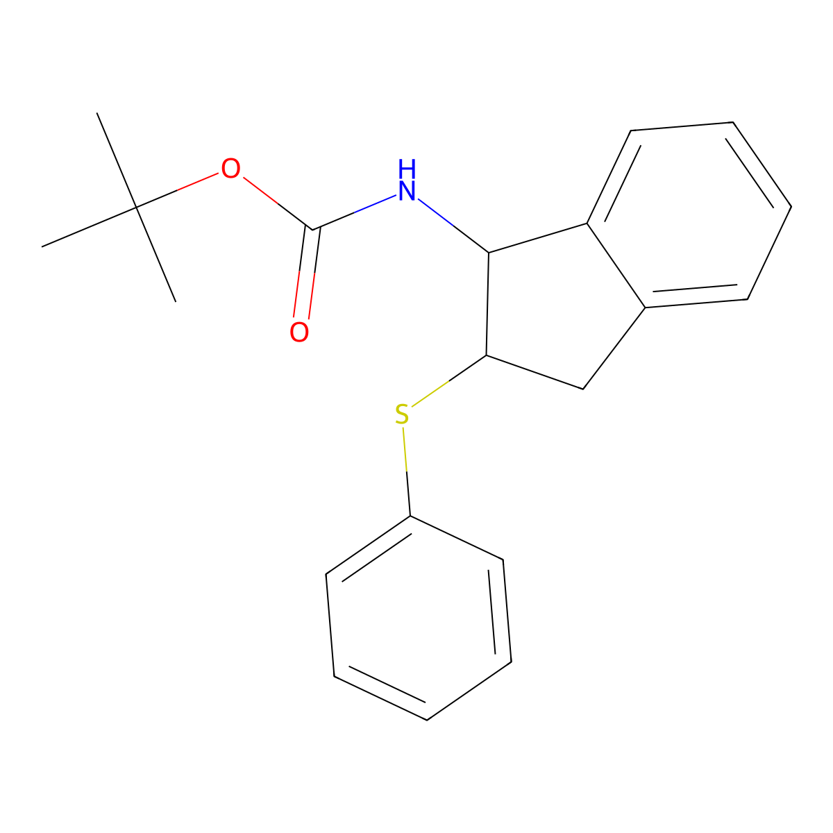1,1-Dimethylethyl N-[(1S,2S)-2,3-dihydro-2-(phenylthio)-1H-inden-1-yl]carbamate molecular structure, CAS 1902154-97-5