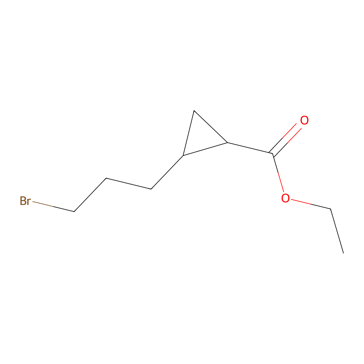 Ethyl 2-(3-bromopropyl)cyclopropane-1-carboxylate molecular structure, CAS 1902162-58-6