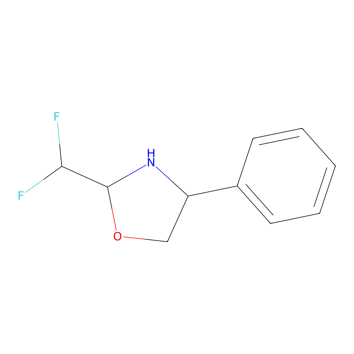 (4R)-4-Phenyl-2-(difluoromethyl)oxazolidine molecular structure, CAS 1902254-13-0