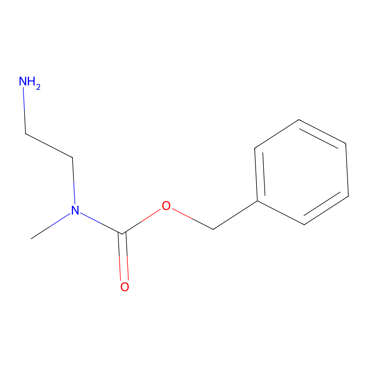 Benzyl 2-aminoethyl(methyl)carbamate molecular structure, CAS 19023-94-0