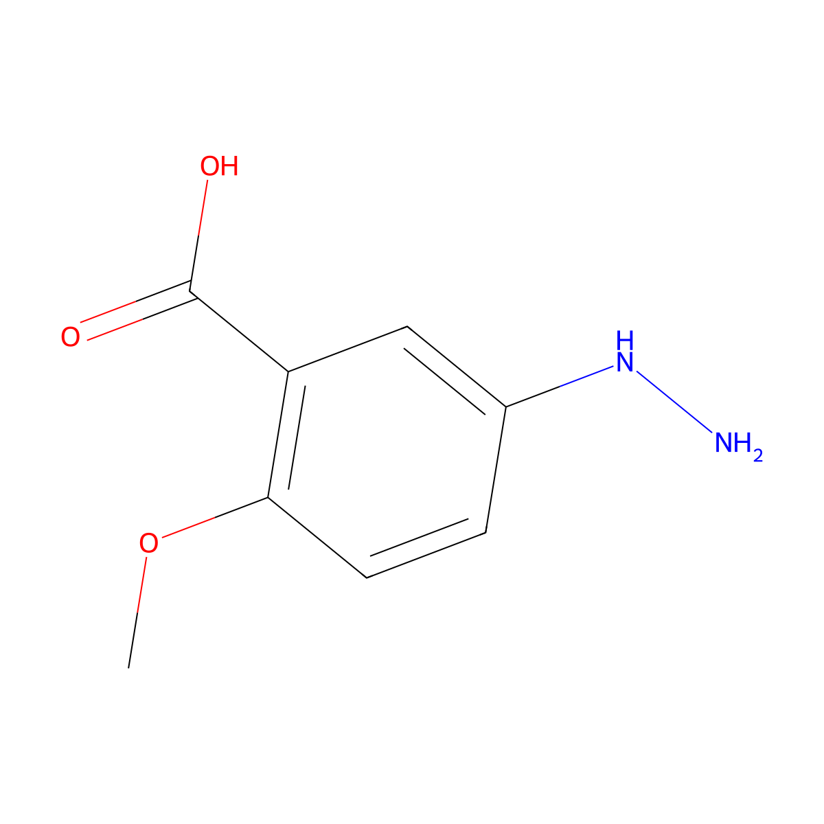 5-Hydrazinyl-2-methoxybenzoic acid molecular structure, CAS 190248-42-1