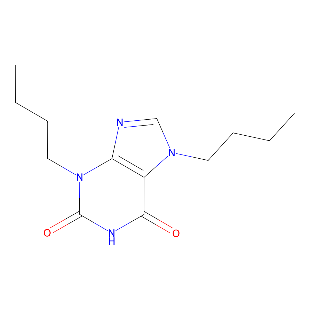 3,7-dibutyl-2,3,6,7-tetrahydro-1H-purine-2,6-dione molecular structure, CAS 190262-92-1