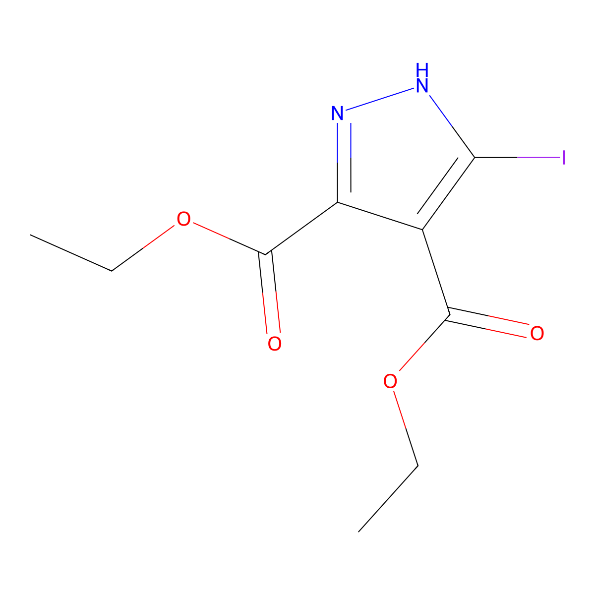 5-Iodo-2H-pyrazole-3,4-dicarboxylic acid diethyl ester molecular structure, CAS 190263-21-9