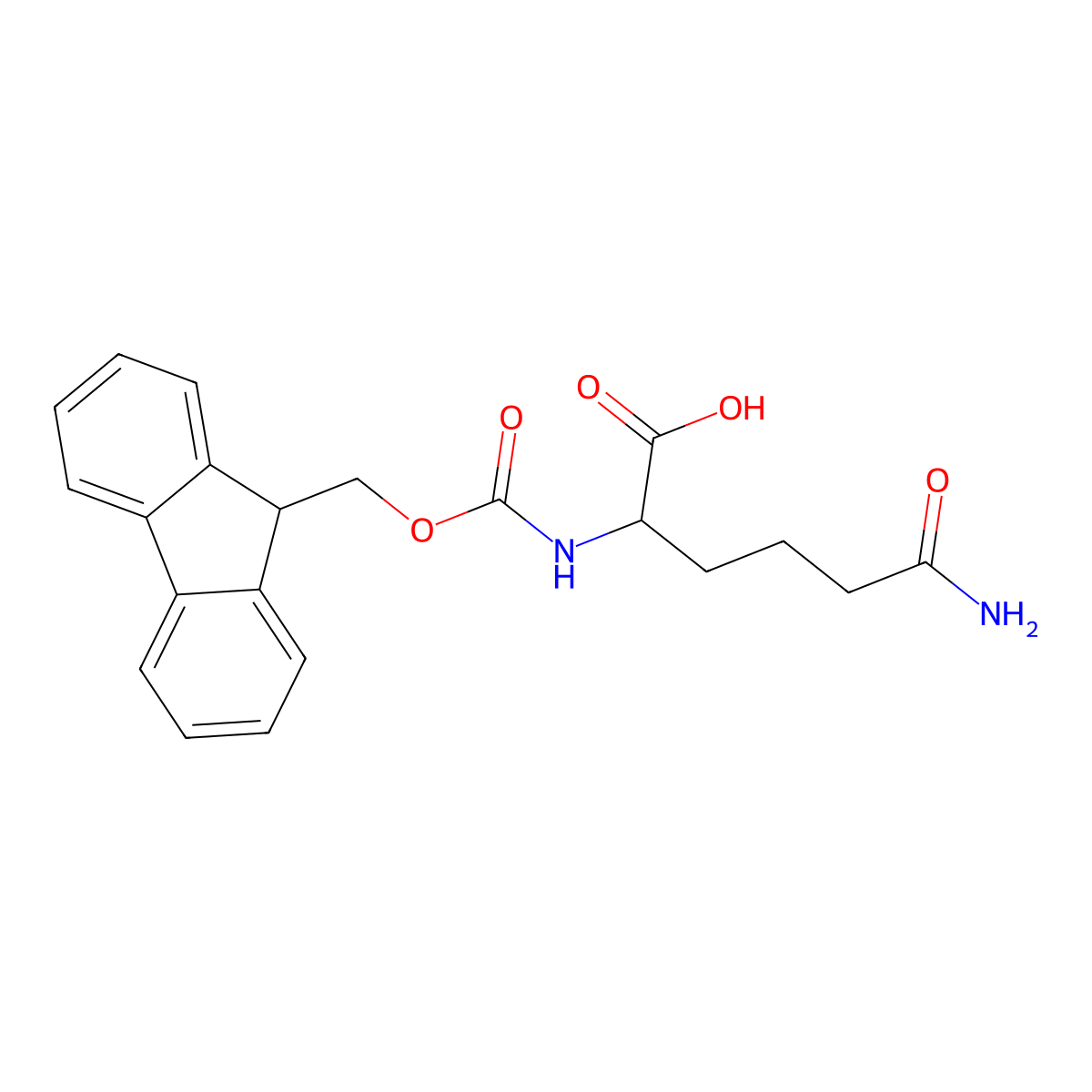 (S)-2-((((9H-Fluoren-9-yl)methoxy)carbonyl)amino)-6-amino-6-oxohexanoic acid molecular structure, CAS 190270-82-7