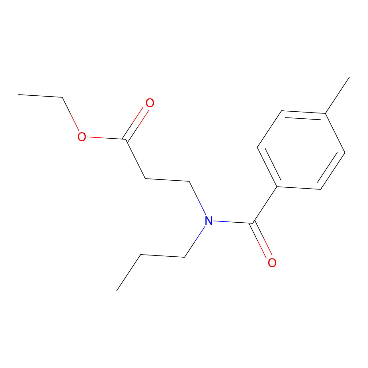 Ethyl 3-(4-methyl-N-propylbenzamido)propanoate molecular structure, CAS 1902708-44-4