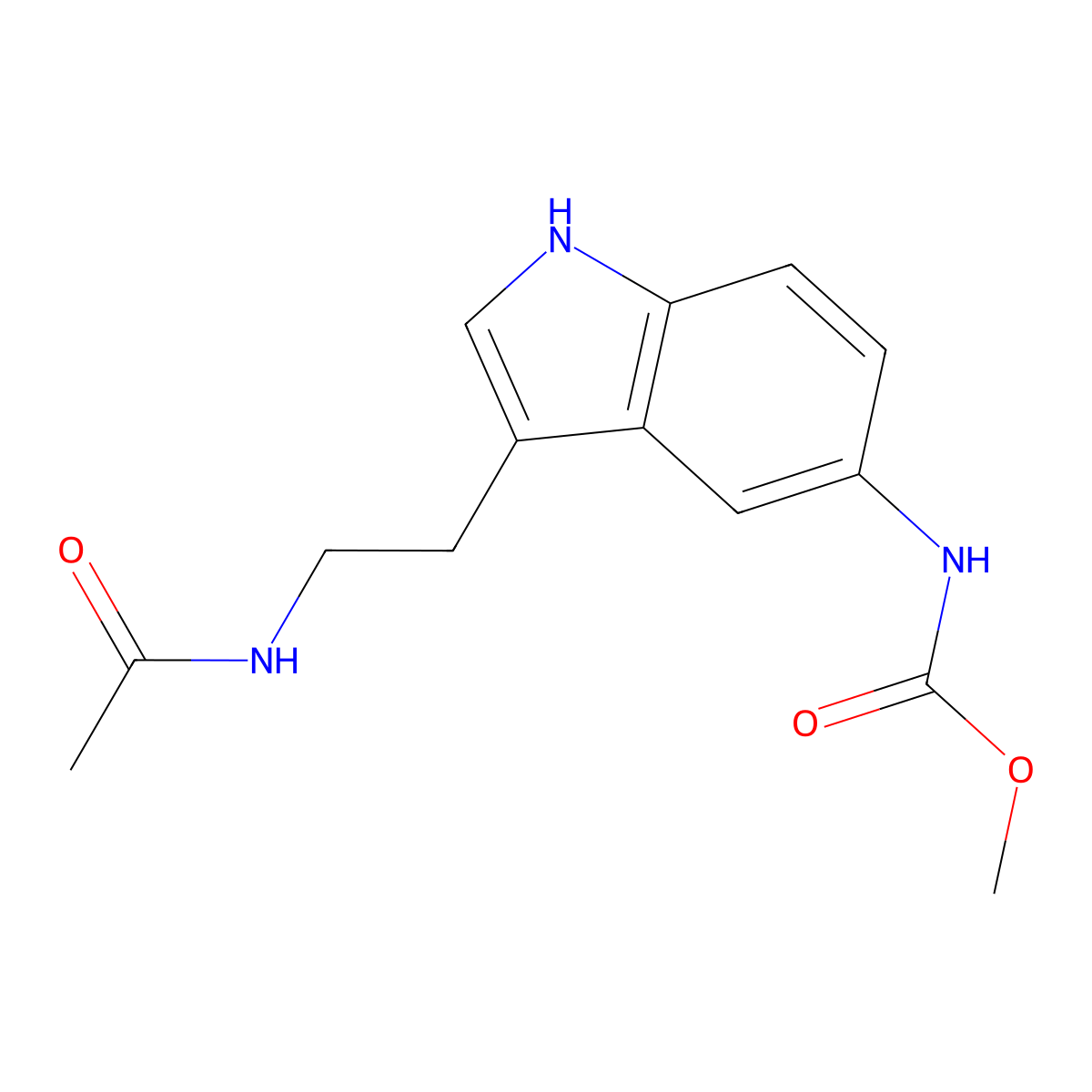 5-Methoxycarbonylamino-N-acetyltryptamine molecular structure, CAS 190277-13-5