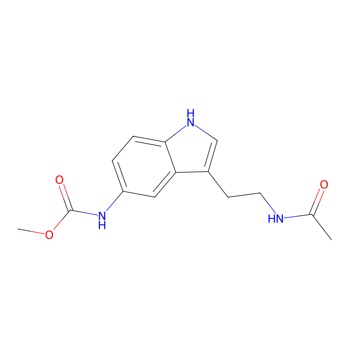5-Methoxycarbonylamino-N-acetyltryptamine molecular structure, CAS 190277-13-5