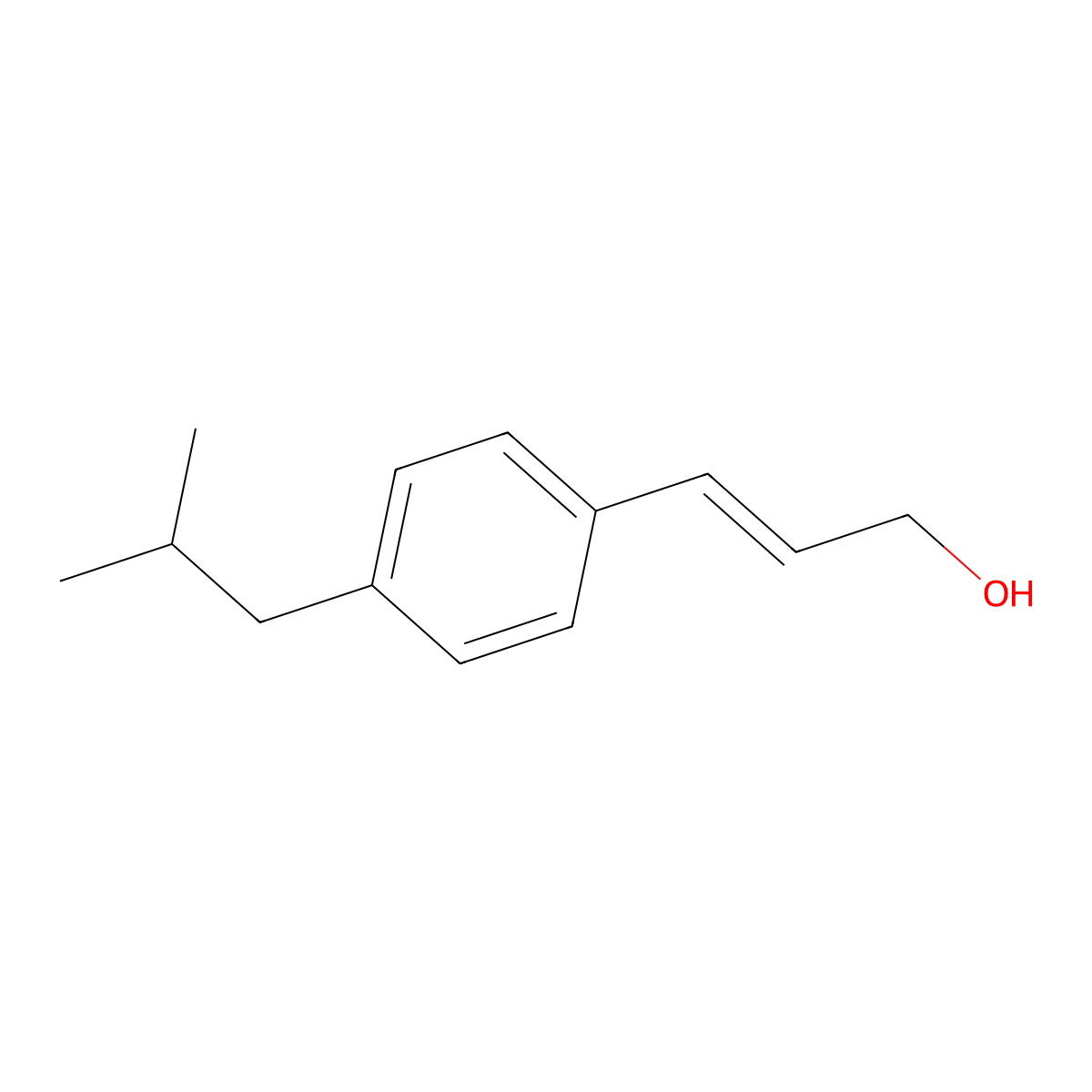 3-[4-(2-Methylpropyl)phenyl]prop-2-en-1-ol molecular structure, CAS 190277-53-3