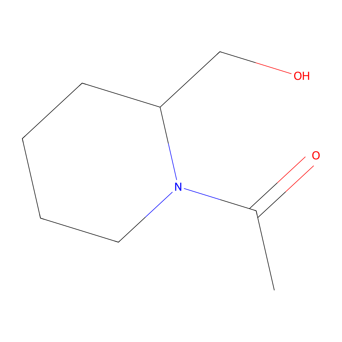 1-[2-(Hydroxymethyl)piperidin-1-yl]ethan-1-one molecular structure, CAS 19028-69-4