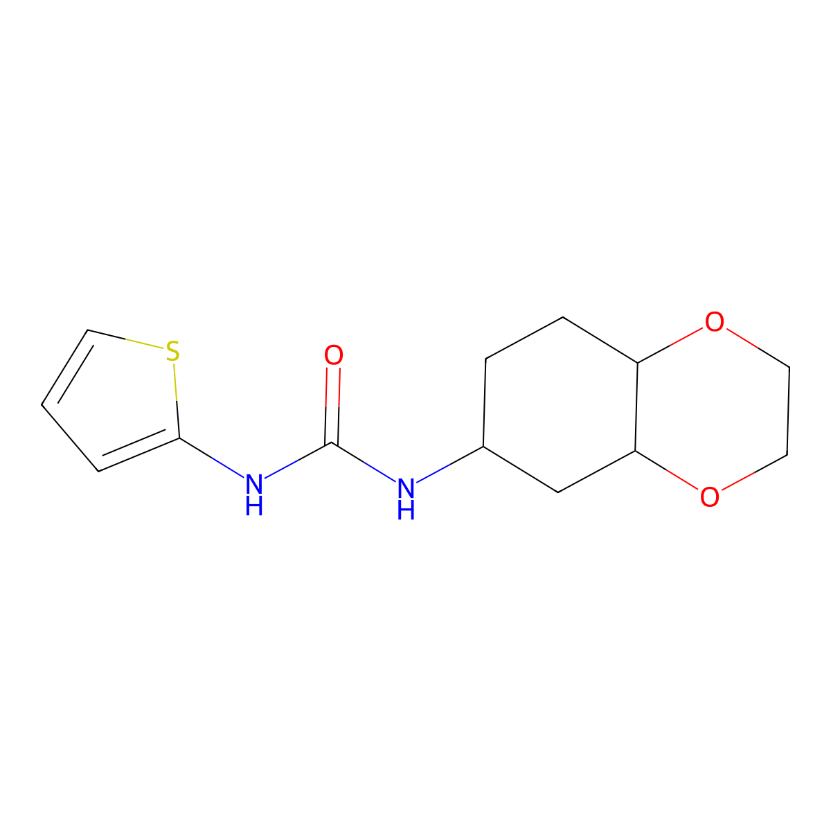 1-(Octahydro-1,4-benzodioxin-6-yl)-3-(thiophen-2-yl)urea molecular structure, CAS 1902894-88-5