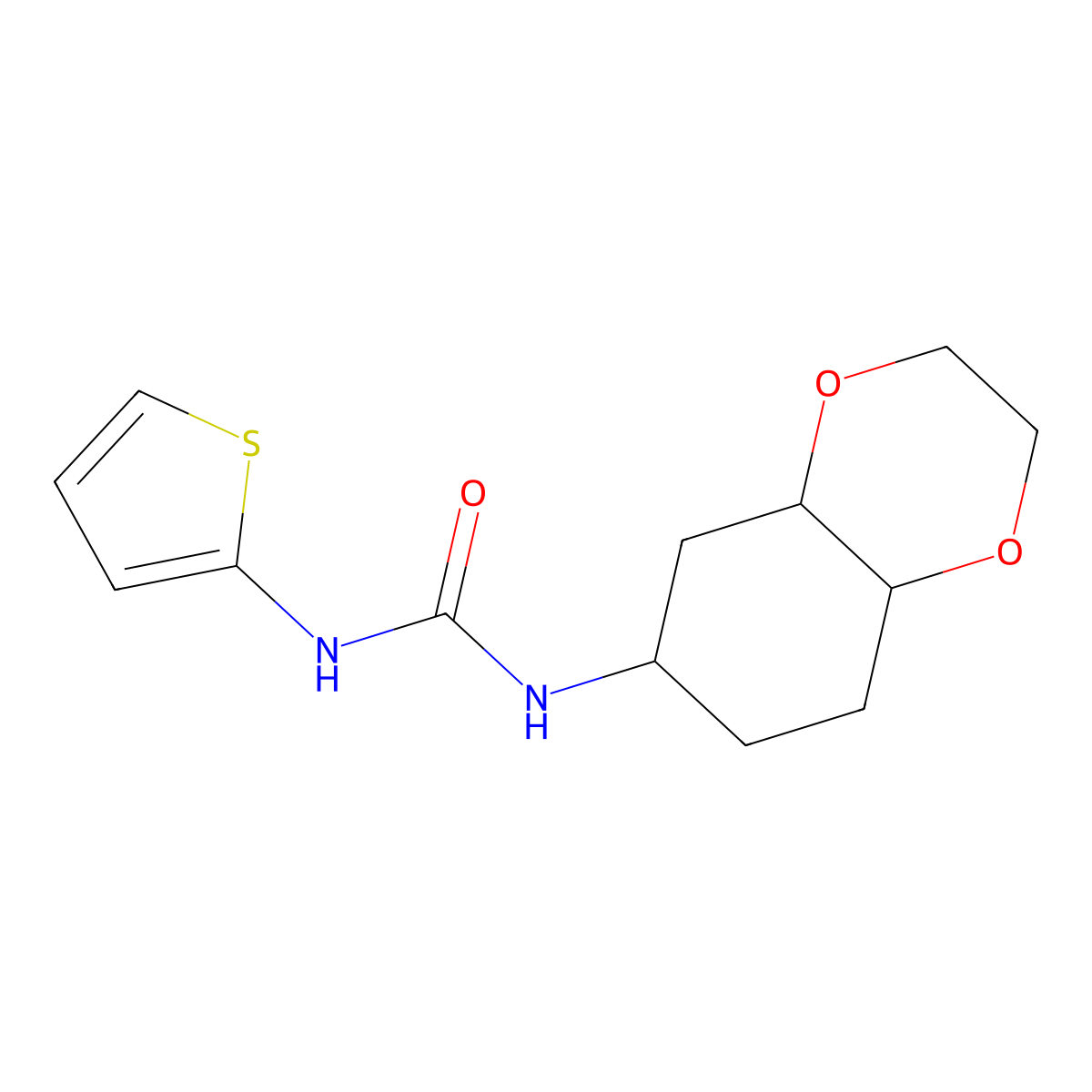 1-(Octahydro-1,4-benzodioxin-6-yl)-3-(thiophen-2-yl)urea molecular structure, CAS 1902894-88-5
