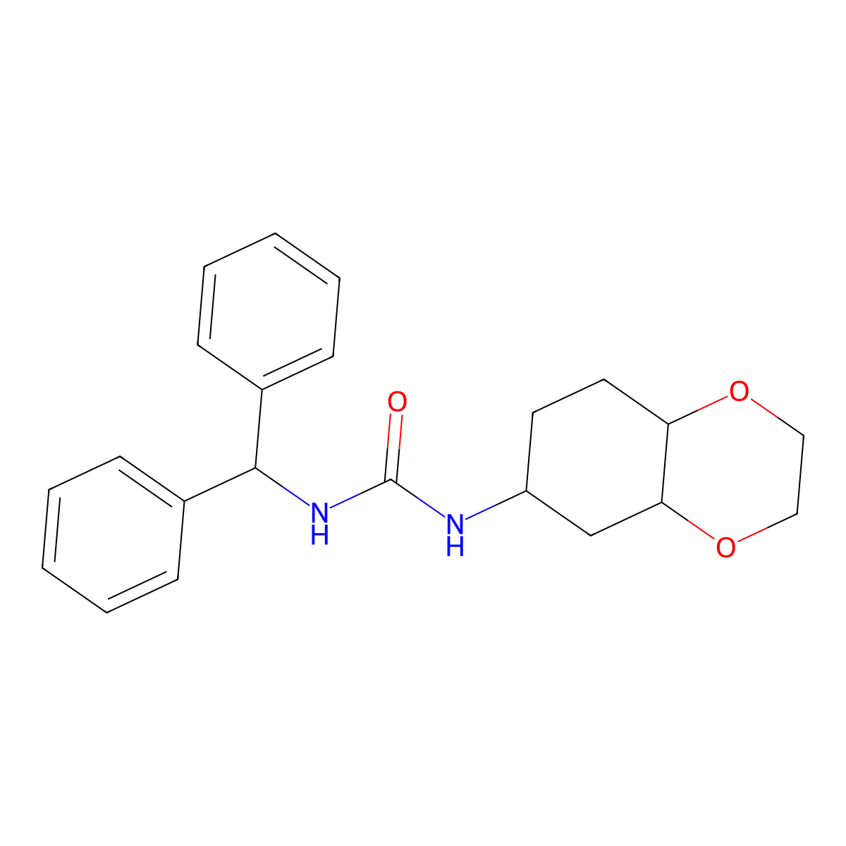 1-Benzhydryl-3-(octahydrobenzo[b][1,4]dioxin-6-yl)urea molecular structure, CAS 1902894-94-3