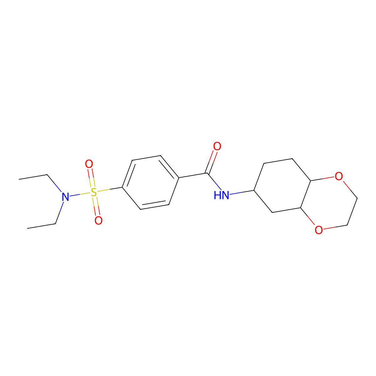 4-(N,N-diethylsulfamoyl)-N-(octahydrobenzo[b][1,4]dioxin-6-yl)benzamide molecular structure, CAS 1902895-38-8