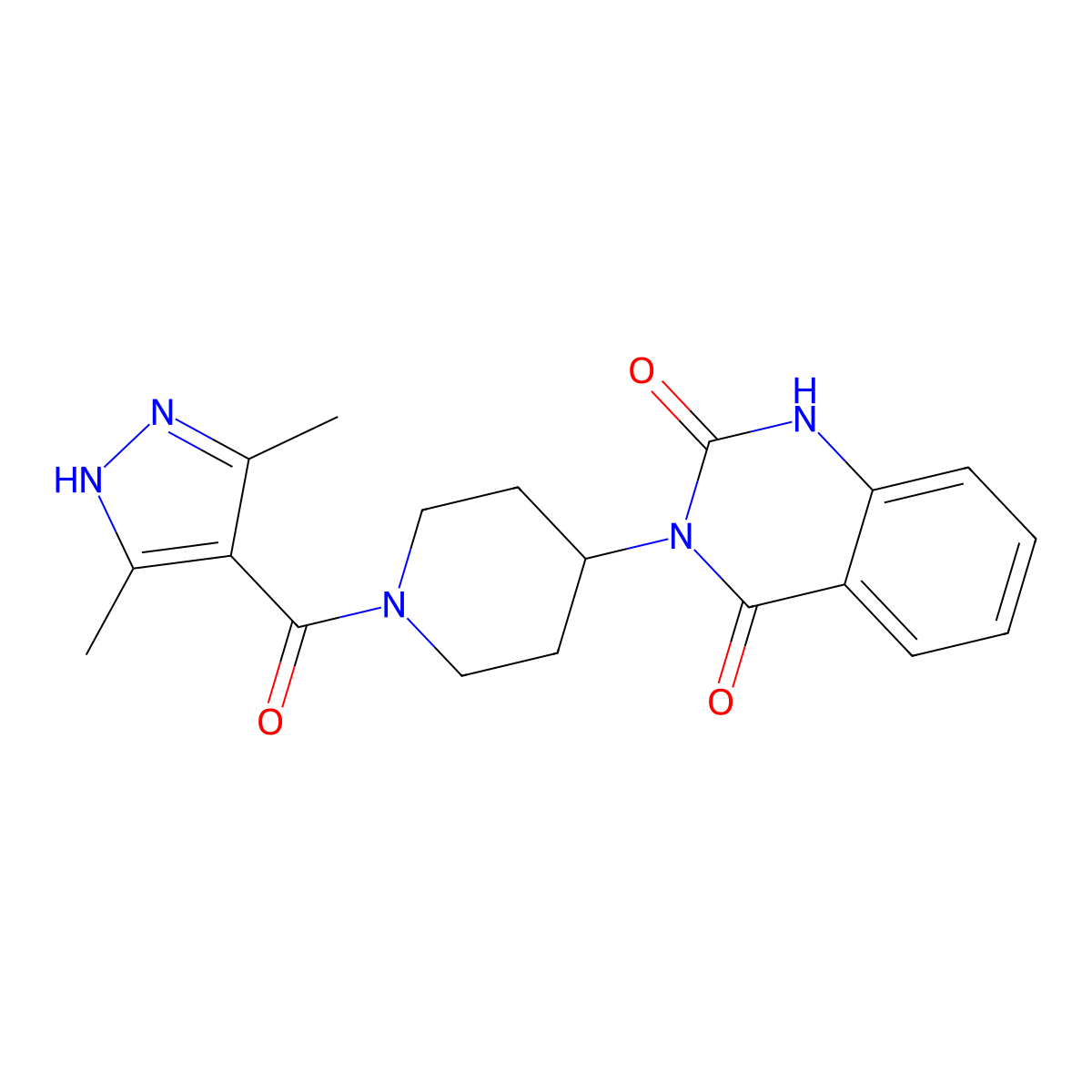 3-(1-(3,5-dimethyl-1H-pyrazole-4-carbonyl)piperidin-4-yl)quinazoline-2,4(1H,3H)-dione molecular structure, CAS 1902895-64-0