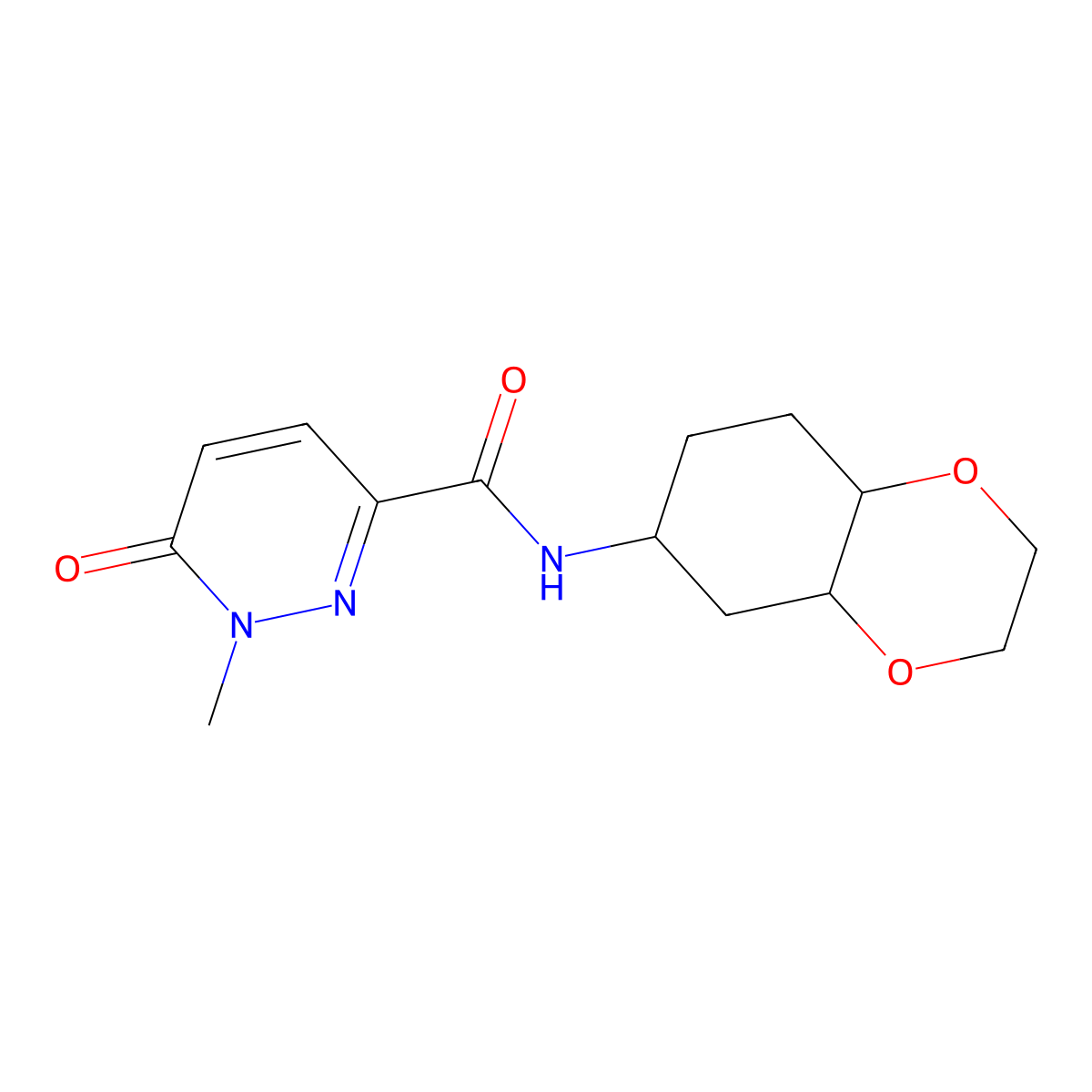 1-methyl-N-(octahydrobenzo[b][1,4]dioxin-6-yl)-6-oxo-1,6-dihydropyridazine-3-carboxamide molecular structure, CAS 1902899-34-6
