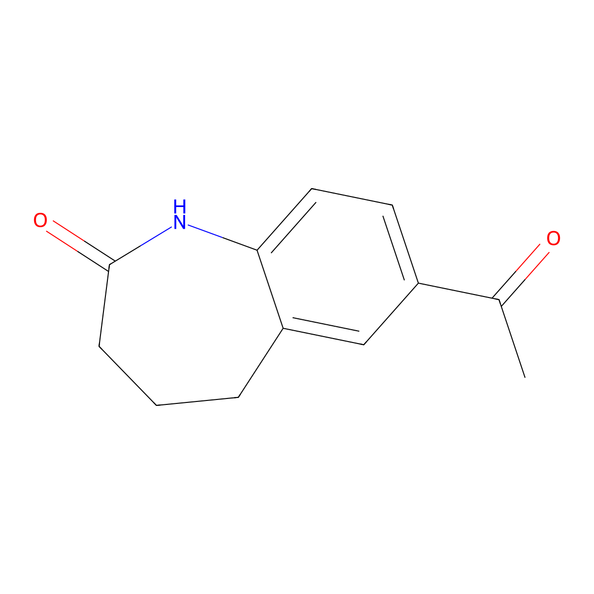7-Acetyl-1,3,4,5-tetrahydro-2H-benzo[b]azepin-2-one molecular structure, CAS 19029-01-7