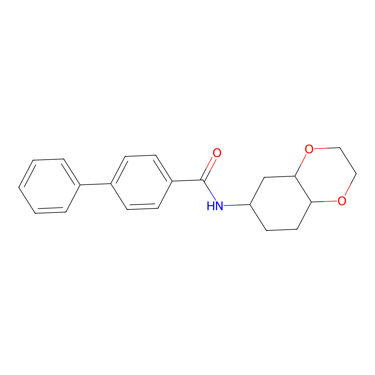 N-(octahydrobenzo[b][1,4]dioxin-6-yl)-[1,1'-biphenyl]-4-carboxamide molecular structure, CAS 1902900-12-2