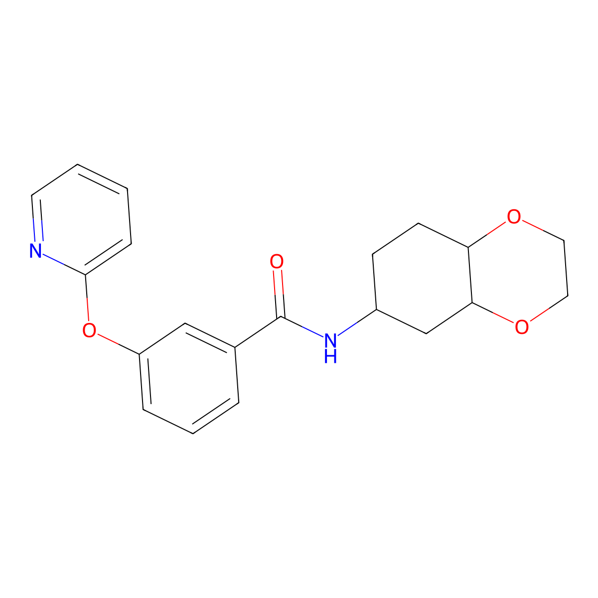 N-(octahydrobenzo[b][1,4]dioxin-6-yl)-3-(pyridin-2-yloxy)benzamide molecular structure, CAS 1902900-18-8