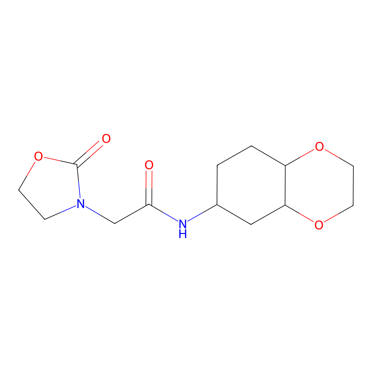 N-(octahydrobenzo[b][1,4]dioxin-6-yl)-2-(2-oxooxazolidin-3-yl)acetamide molecular structure, CAS 1902901-45-4