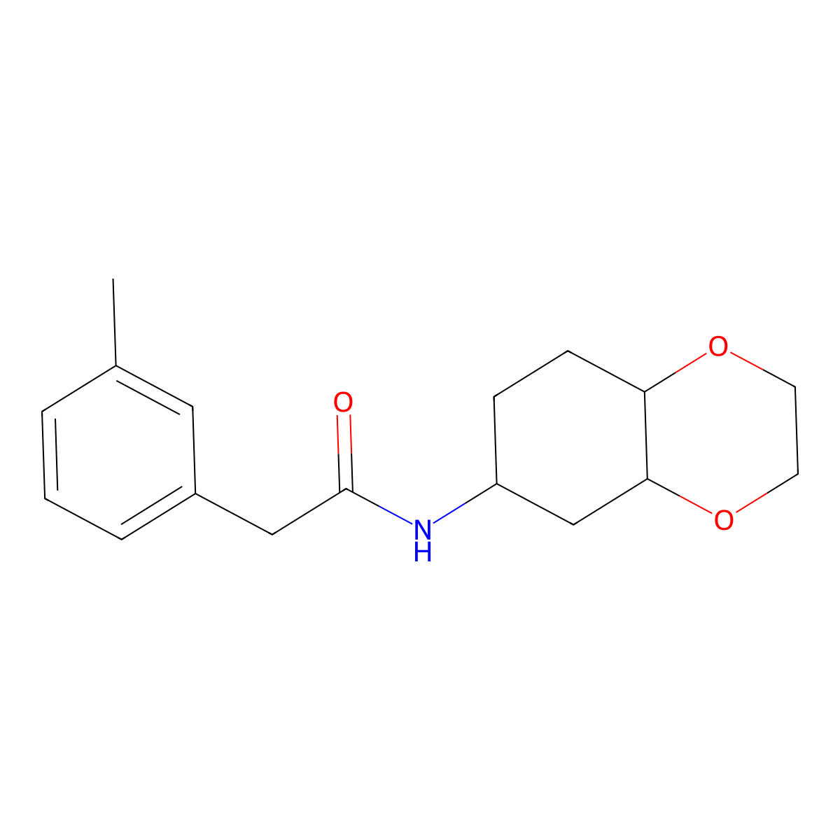 N-(octahydrobenzo[b][1,4]dioxin-6-yl)-2-(m-tolyl)acetamide molecular structure, CAS 1902907-70-3