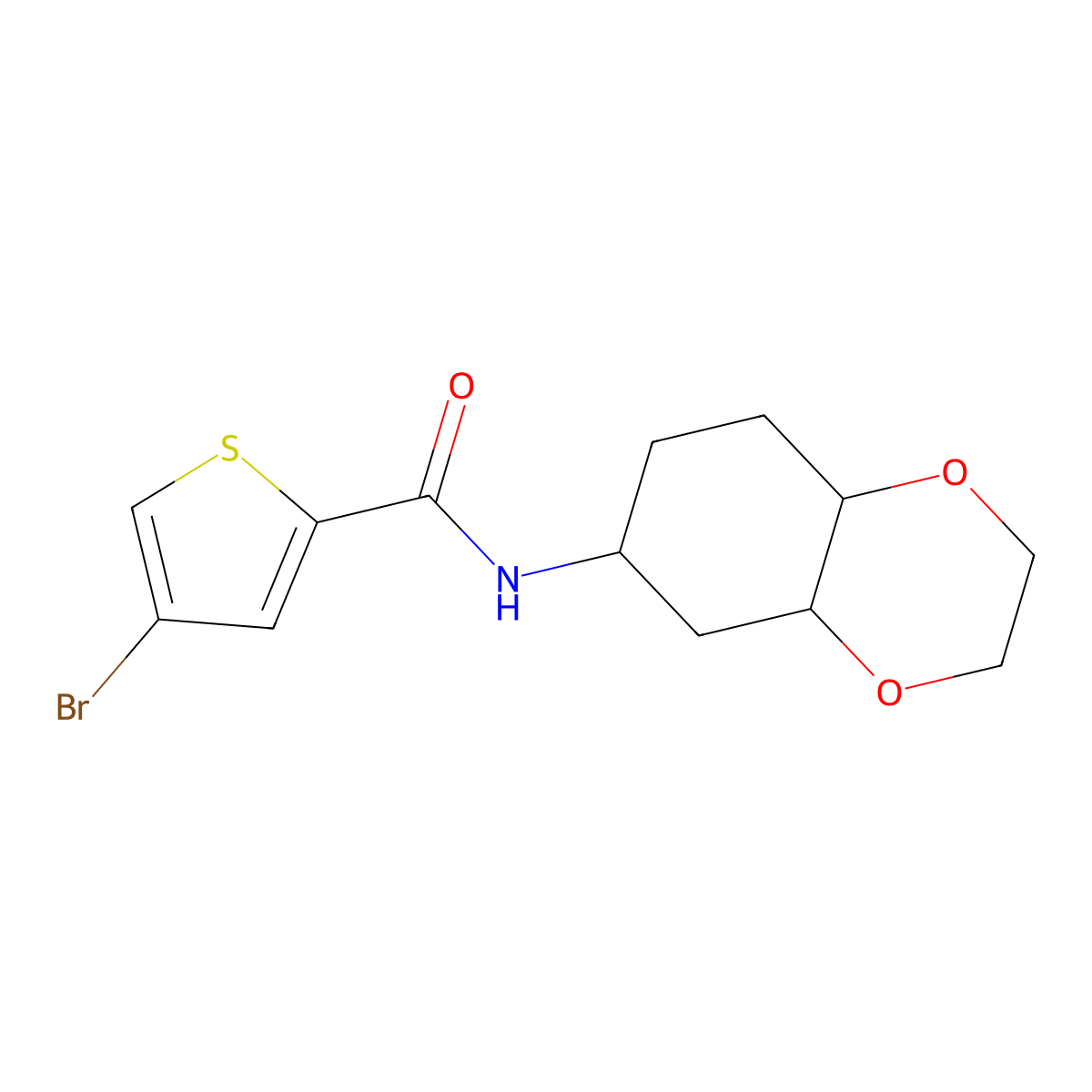 4-bromo-N-(octahydro-1,4-benzodioxin-6-yl)thiophene-2-carboxamide molecular structure, CAS 1902907-74-7