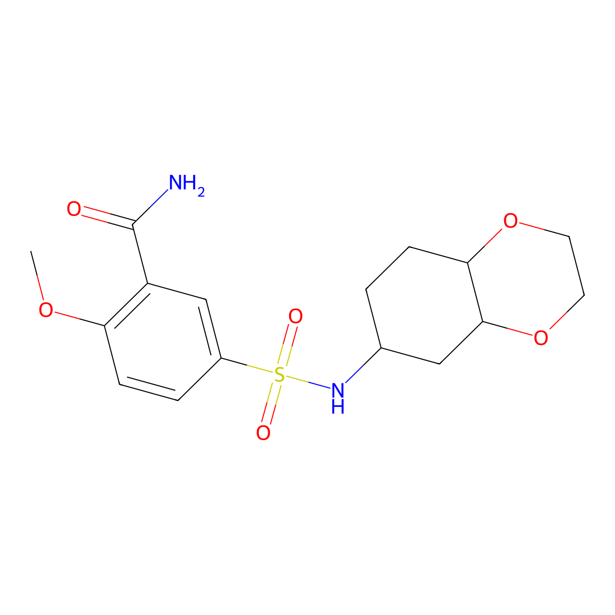 2-methoxy-5-(N-(octahydrobenzo[b][1,4]dioxin-6-yl)sulfamoyl)benzamide molecular structure, CAS 1902908-39-7