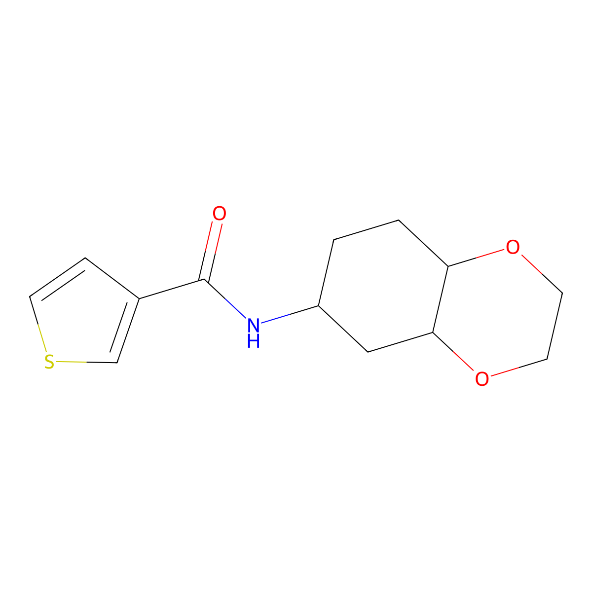 N-(octahydrobenzo[b][1,4]dioxin-6-yl)thiophene-3-carboxamide molecular structure, CAS 1902908-48-8