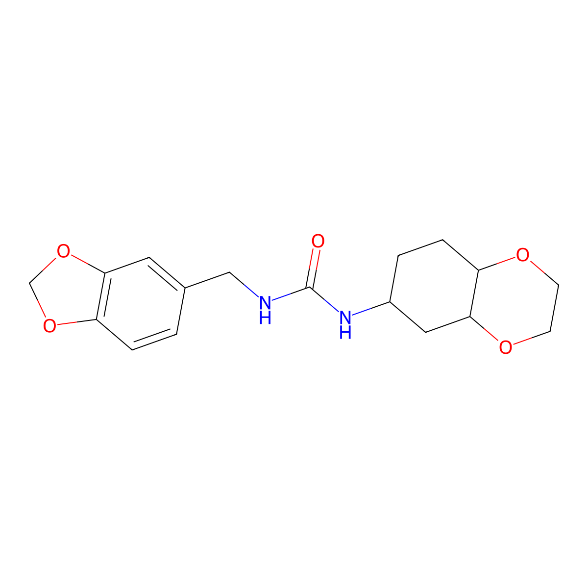 1-(Benzo[d][1,3]dioxol-5-ylmethyl)-3-(octahydrobenzo[b][1,4]dioxin-6-yl)urea molecular structure, CAS 1902908-81-9