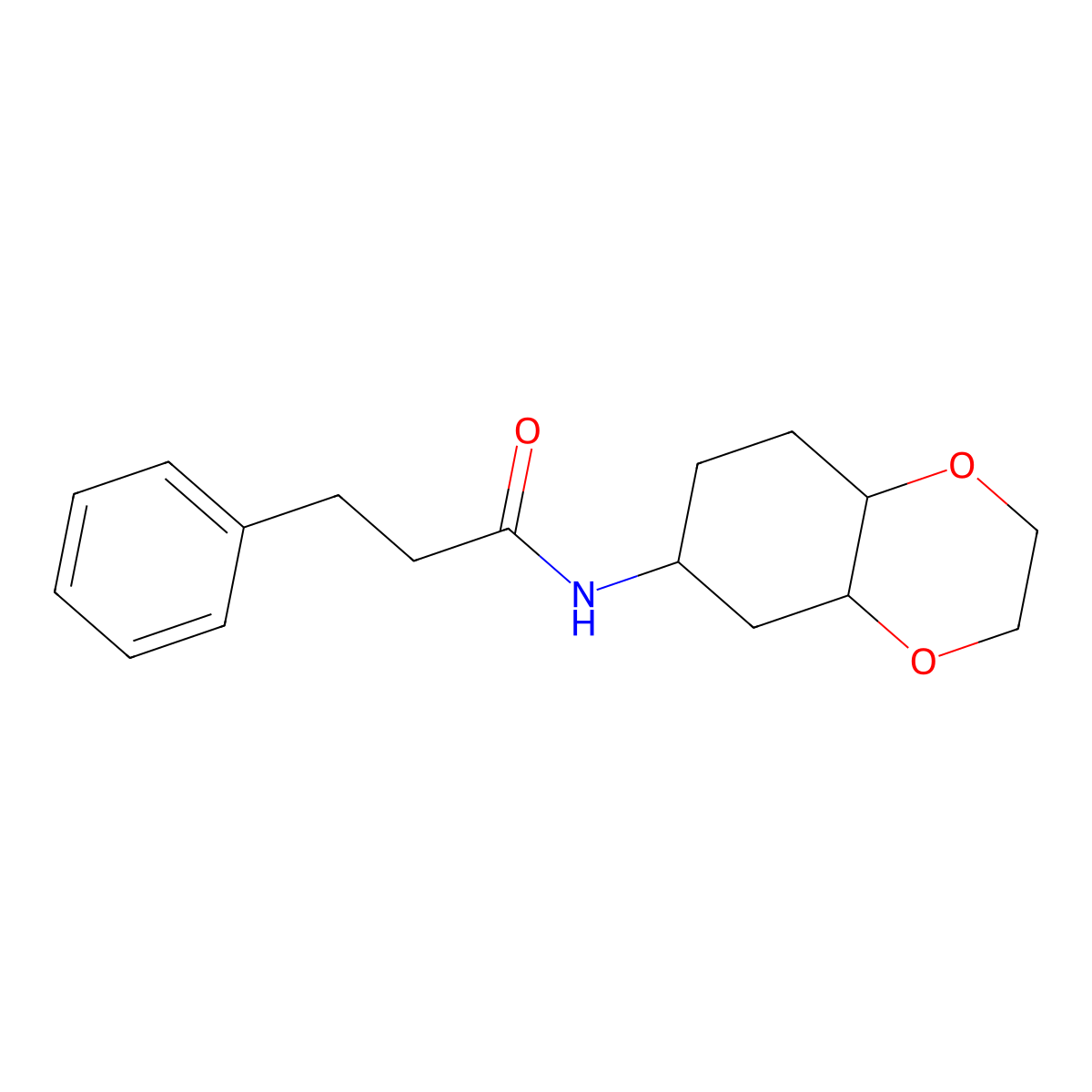 N-(octahydrobenzo[b][1,4]dioxin-6-yl)-3-phenylpropanamide molecular structure, CAS 1902921-06-5