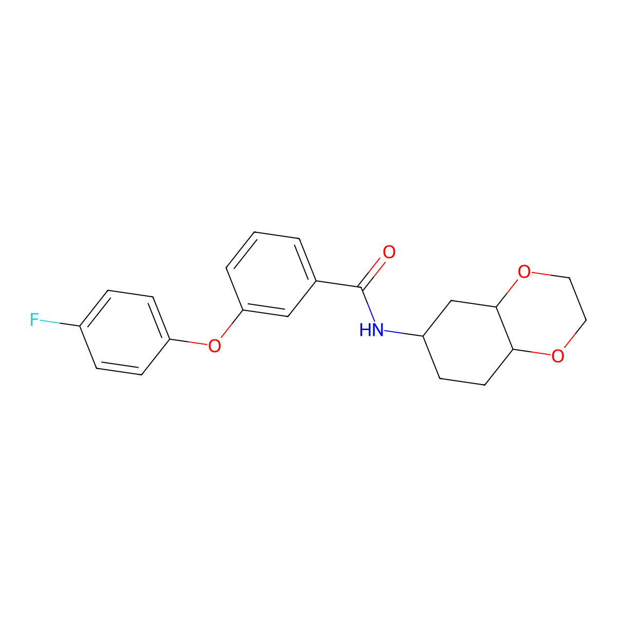 3-(4-fluorophenoxy)-N-(octahydrobenzo[b][1,4]dioxin-6-yl)benzamide molecular structure, CAS 1902921-47-4
