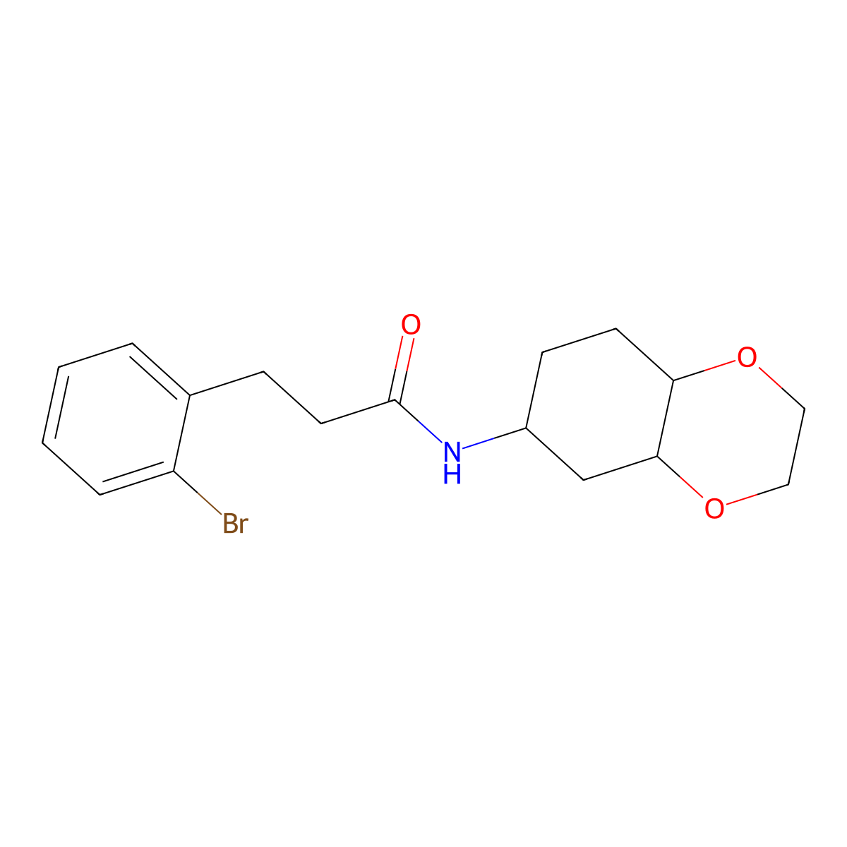 3-(2-bromophenyl)-N-(octahydrobenzo[b][1,4]dioxin-6-yl)propanamide molecular structure, CAS 1902926-03-7