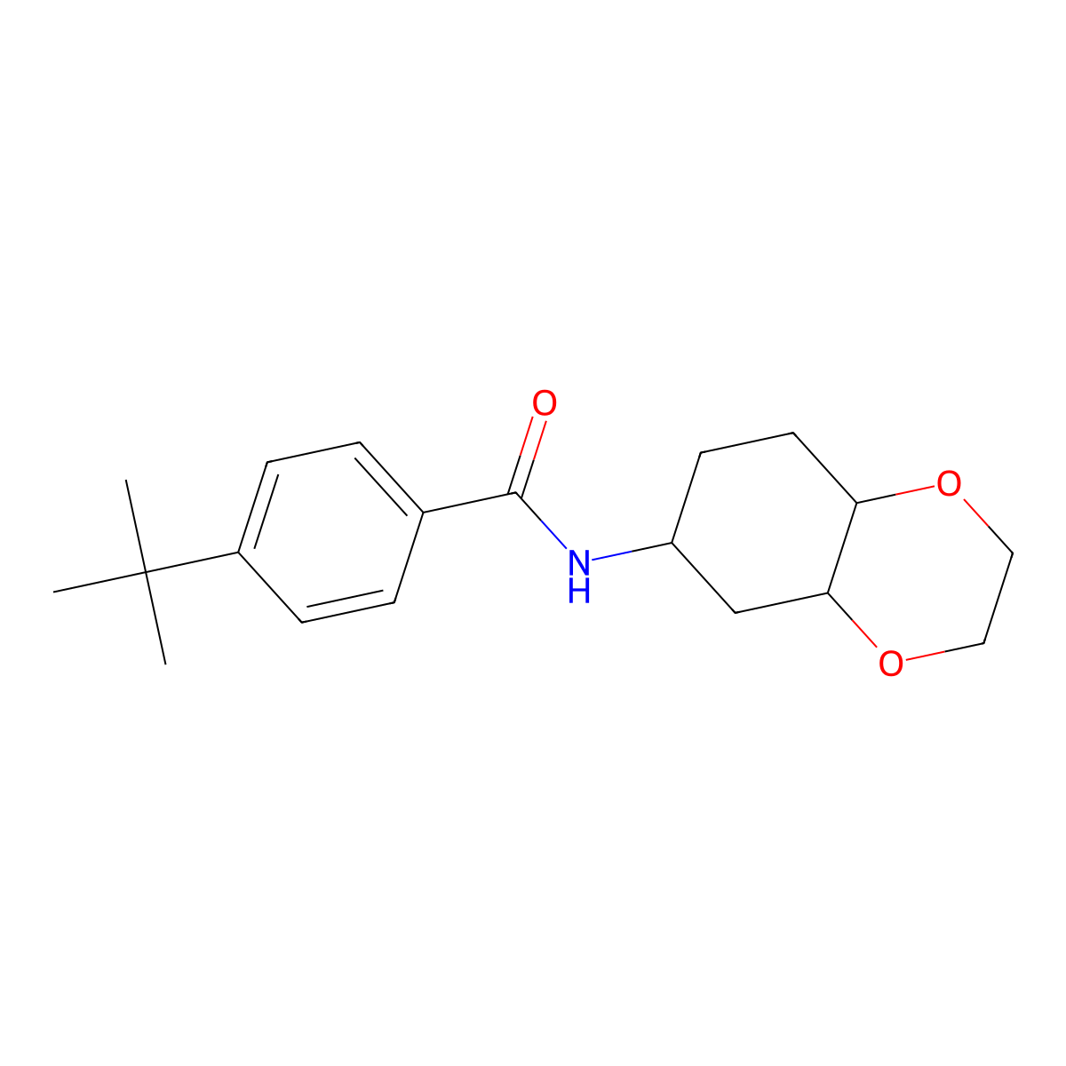 4-(tert-butyl)-N-(octahydrobenzo[b][1,4]dioxin-6-yl)benzamide molecular structure, CAS 1902926-13-9