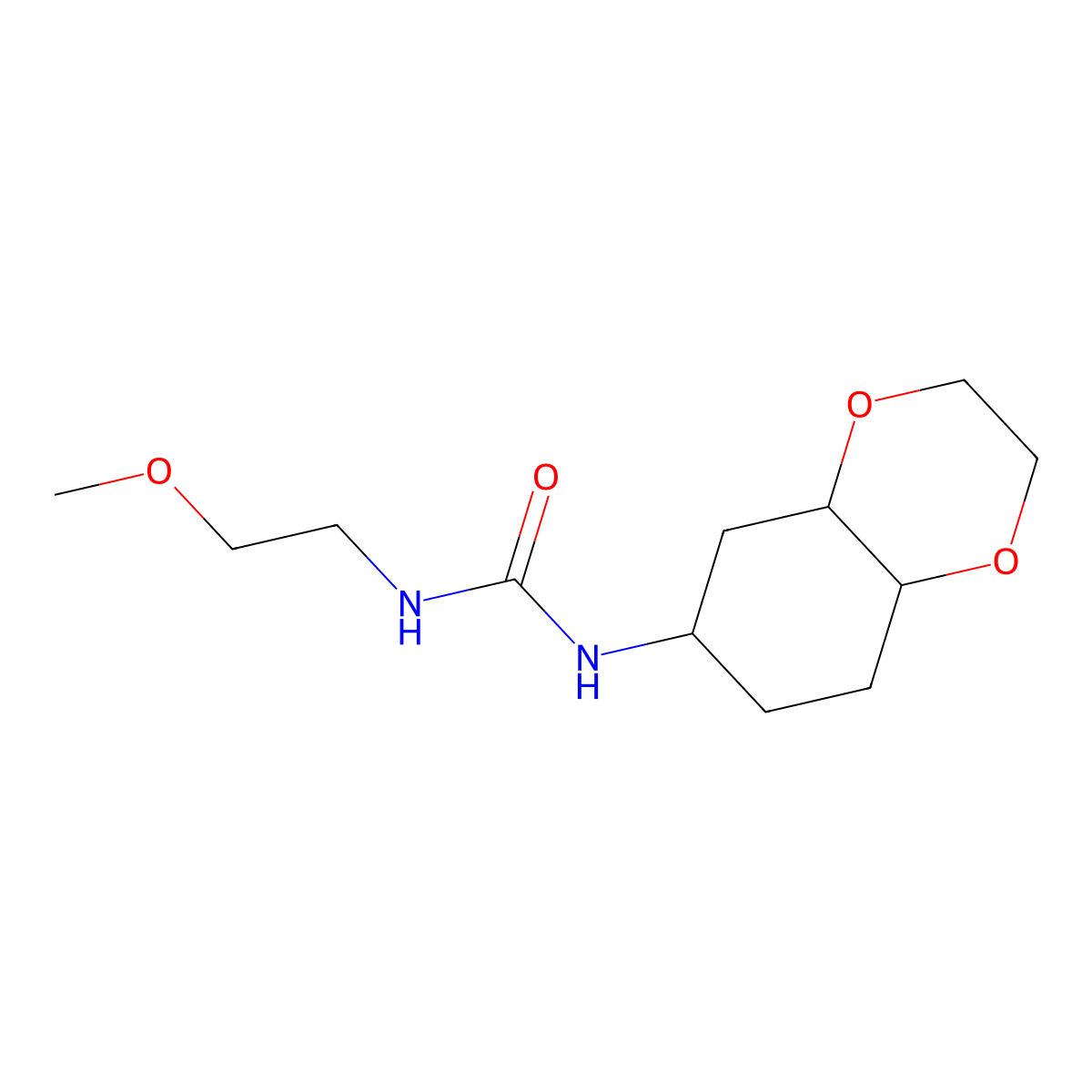 1-(2-Methoxyethyl)-3-(octahydrobenzo[b][1,4]dioxin-6-yl)urea molecular structure, CAS 1902927-10-9