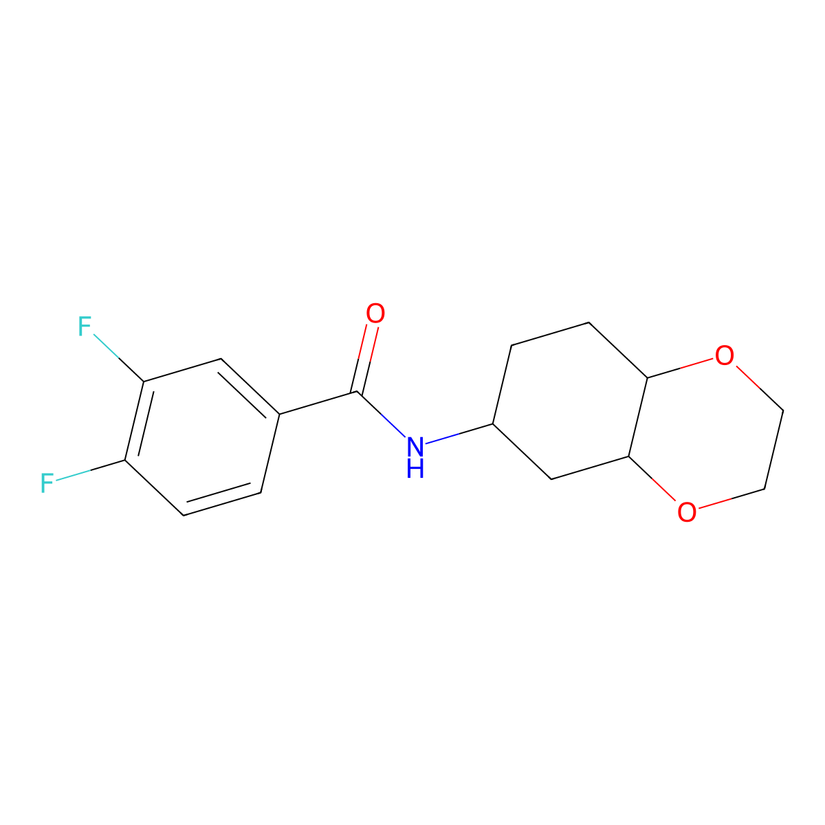 3,4-difluoro-N-(octahydrobenzo[b][1,4]dioxin-6-yl)benzamide molecular structure, CAS 1902927-17-6