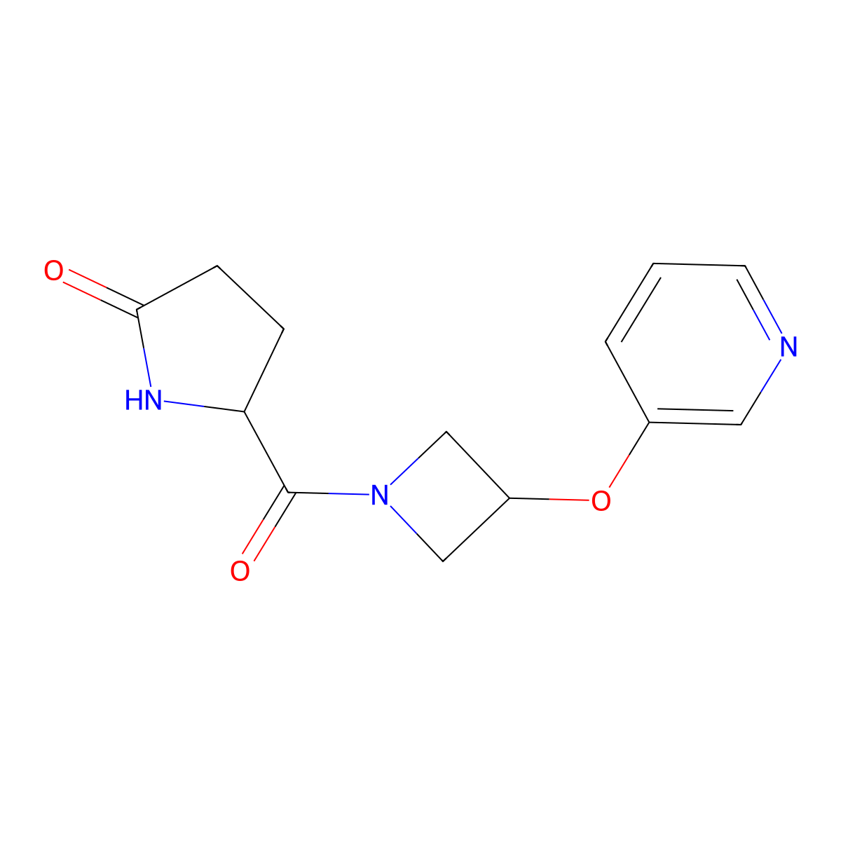 5-[3-(Pyridin-3-yloxy)azetidine-1-carbonyl]pyrrolidin-2-one molecular structure, CAS 1902931-72-9