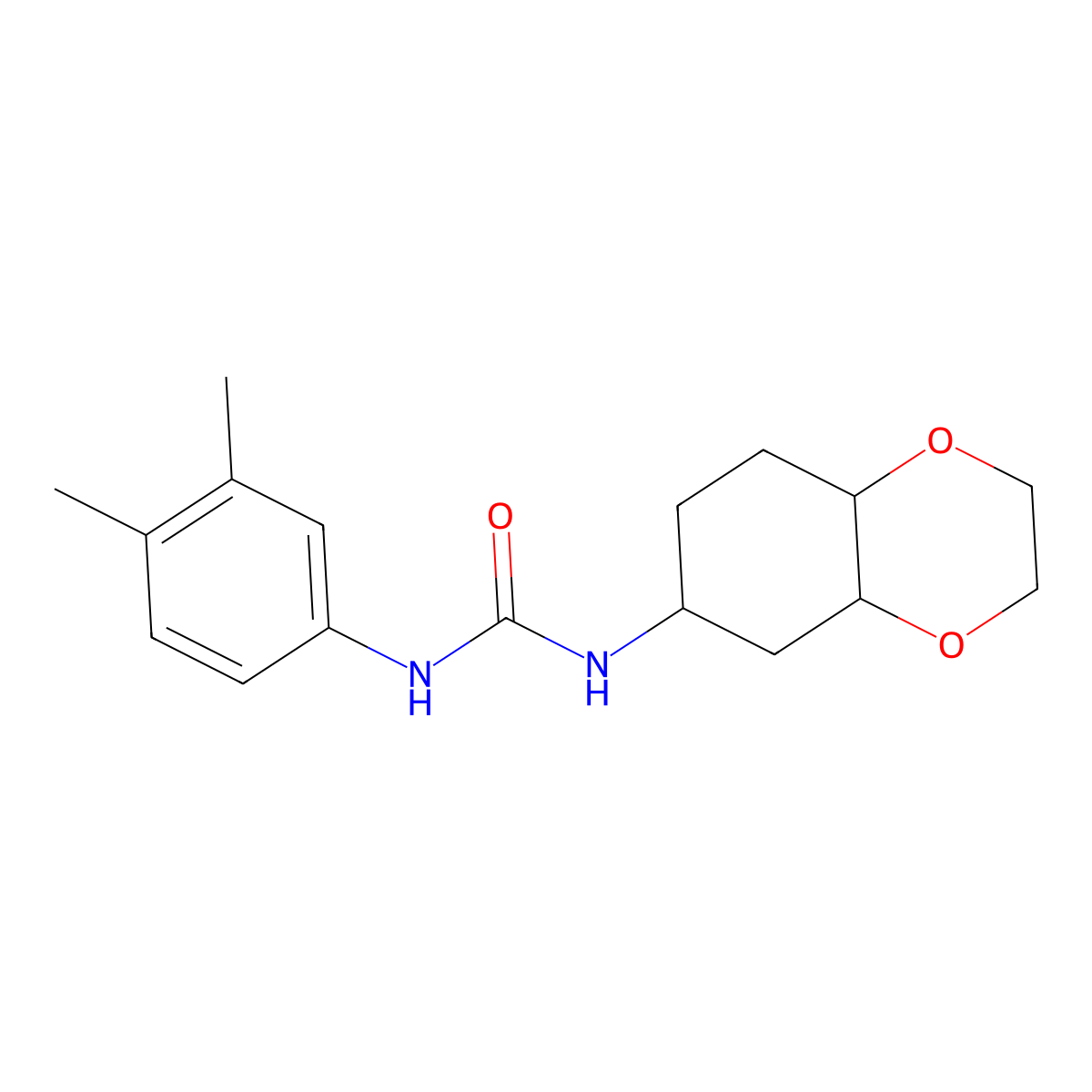 1-(3,4-Dimethylphenyl)-3-(octahydro-1,4-benzodioxin-6-yl)urea molecular structure, CAS 1902932-78-8