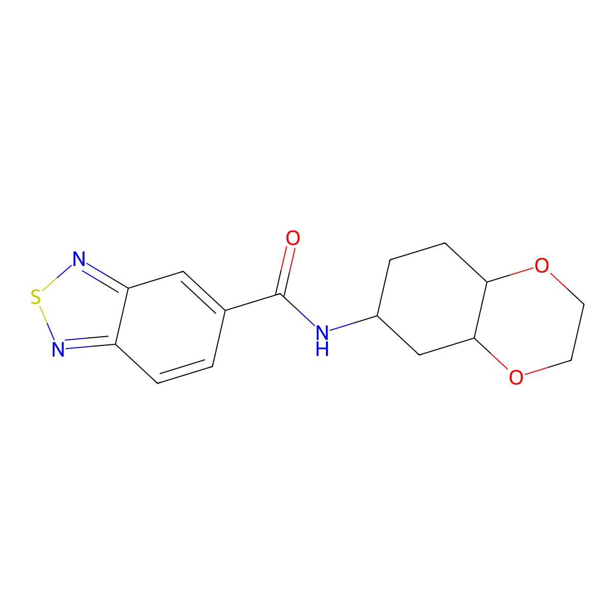 N-(octahydrobenzo[b][1,4]dioxin-6-yl)benzo[c][1,2,5]thiadiazole-5-carboxamide molecular structure, CAS 1902937-44-3