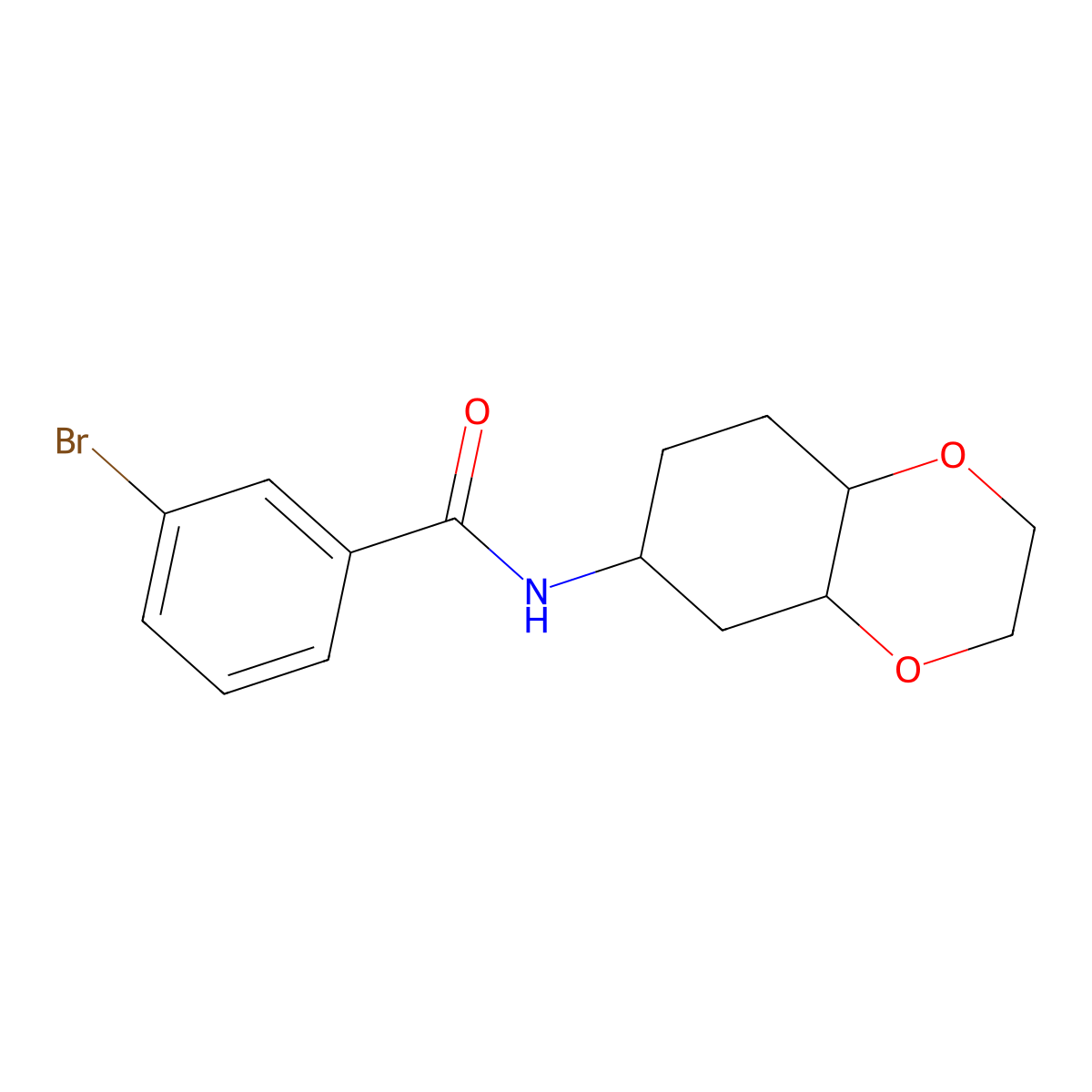 3-bromo-N-(octahydrobenzo[b][1,4]dioxin-6-yl)benzamide molecular structure, CAS 1902938-56-0