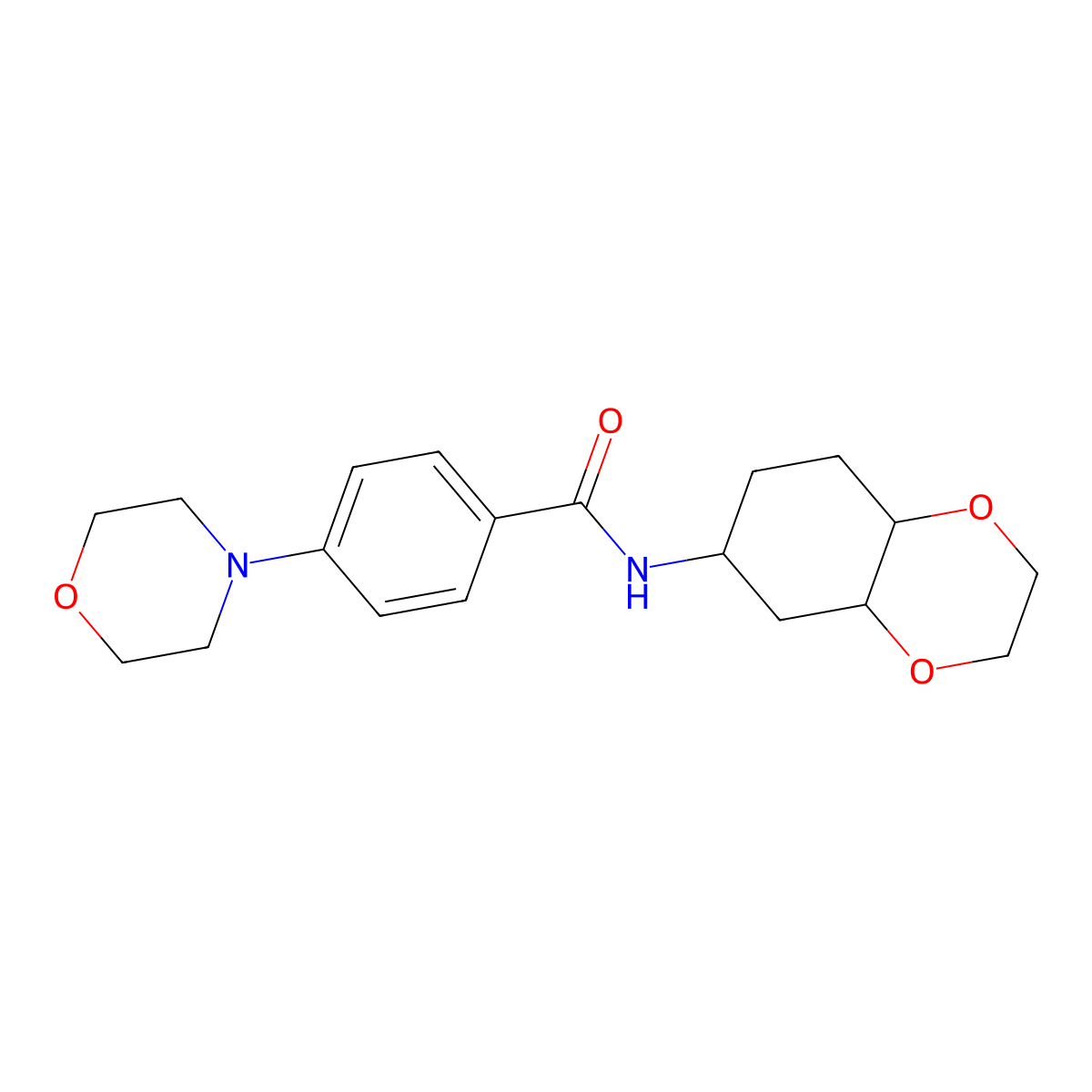 4-morpholino-N-(octahydrobenzo[b][1,4]dioxin-6-yl)benzamide molecular structure, CAS 1902938-76-4