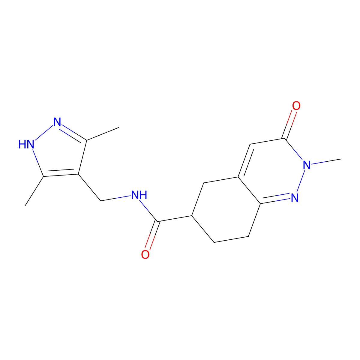 N-[(3,5-dimethyl-1H-pyrazol-4-yl)methyl]-2-methyl-3-oxo-2,3,5,6,7,8-hexahydrocinnoline-6-carboxamide molecular structure, CAS 1902947-15-2