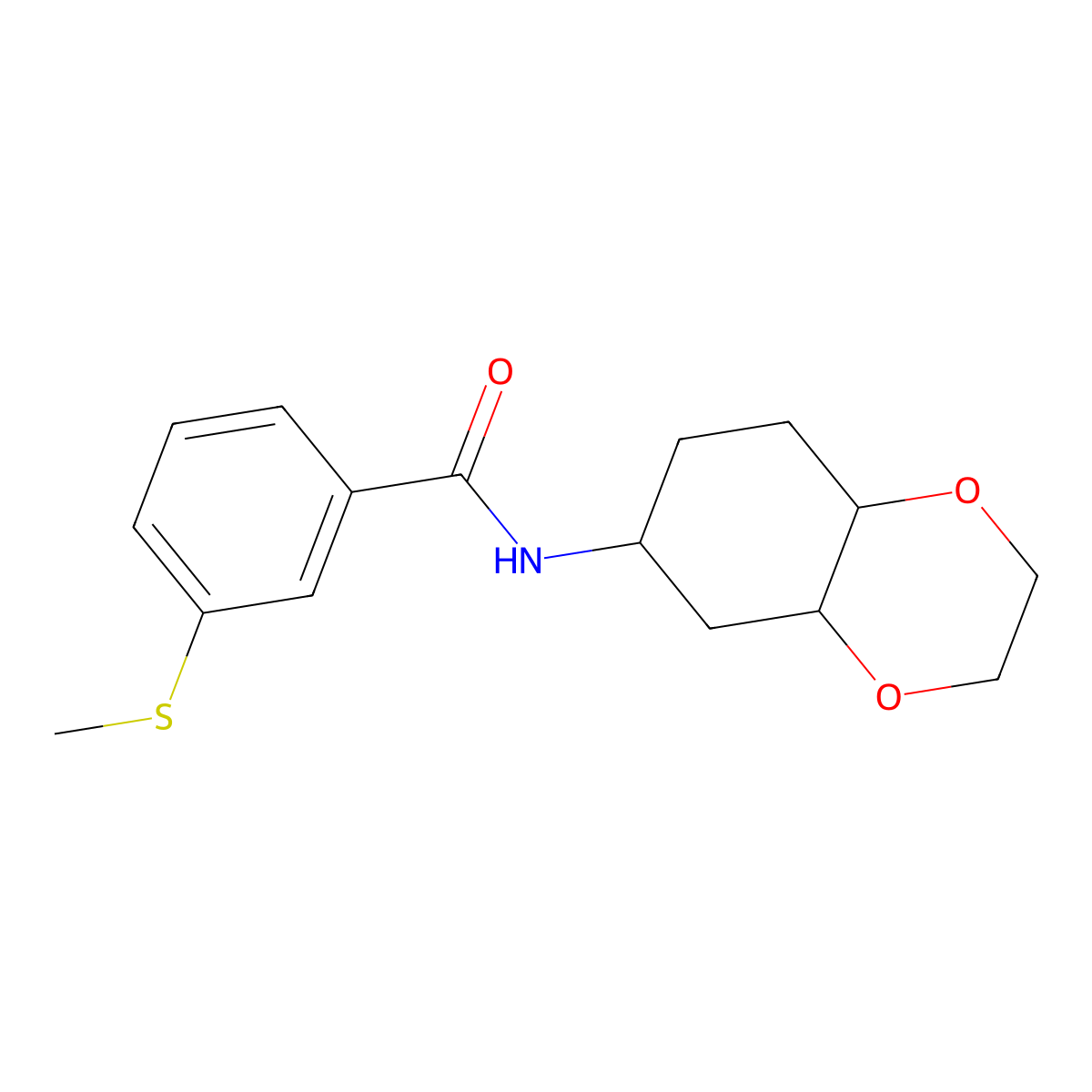 3-(methylthio)-N-(octahydrobenzo[b][1,4]dioxin-6-yl)benzamide molecular structure, CAS 1902947-17-4