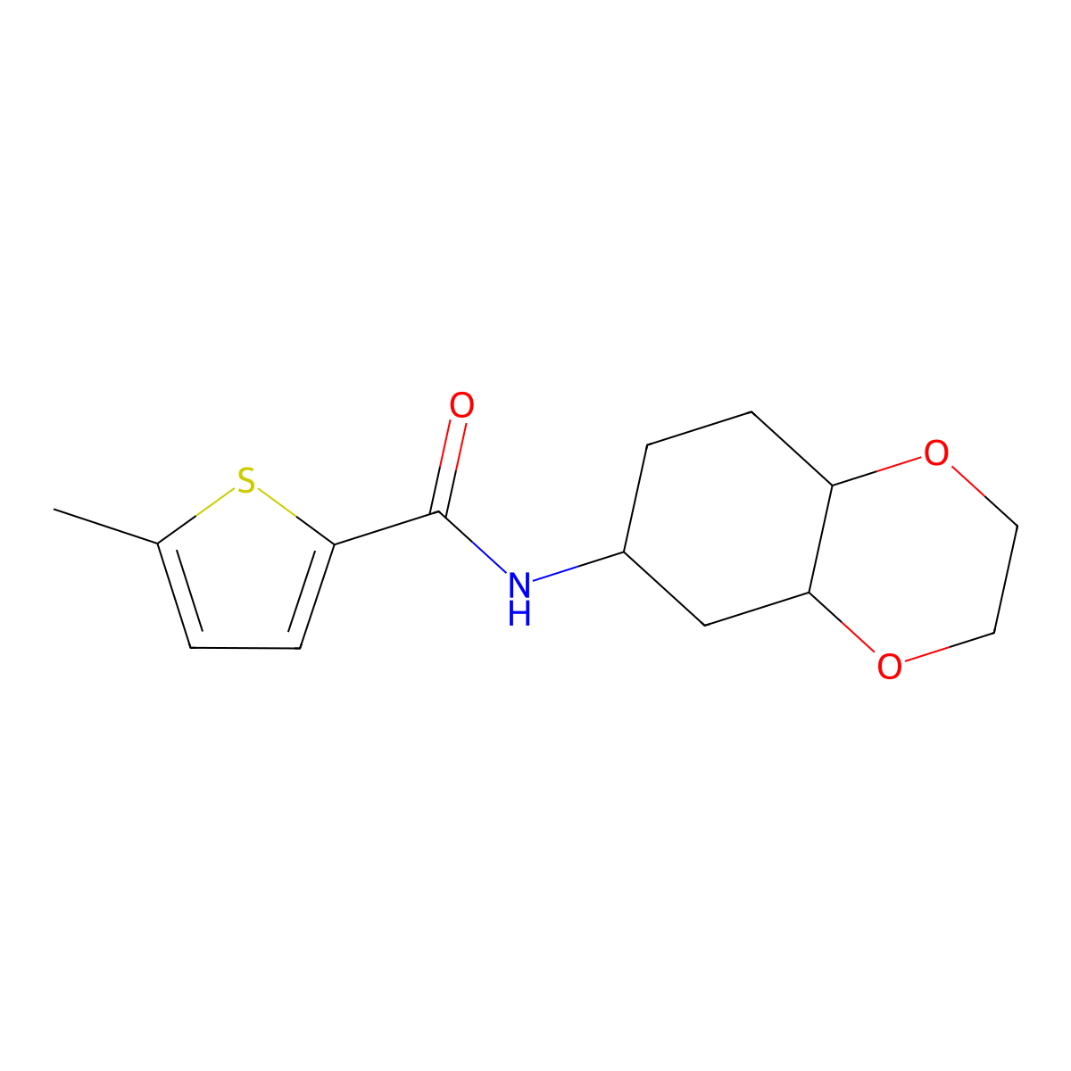 5-methyl-N-(octahydrobenzo[b][1,4]dioxin-6-yl)thiophene-2-carboxamide molecular structure, CAS 1902949-62-5