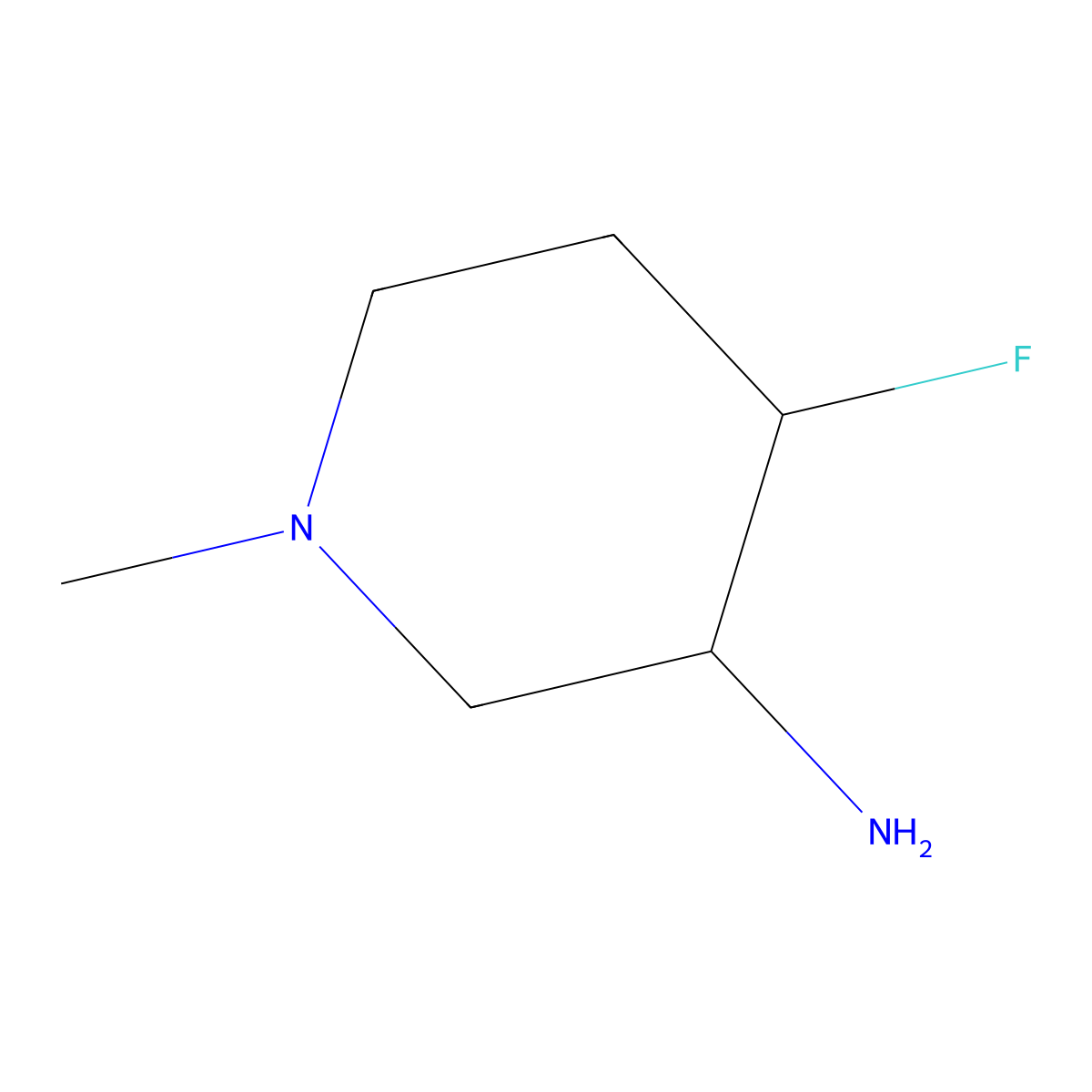 (3S,4S)-4-Fluoro-1-methylpiperidin-3-amine molecular structure, CAS 1902951-06-7