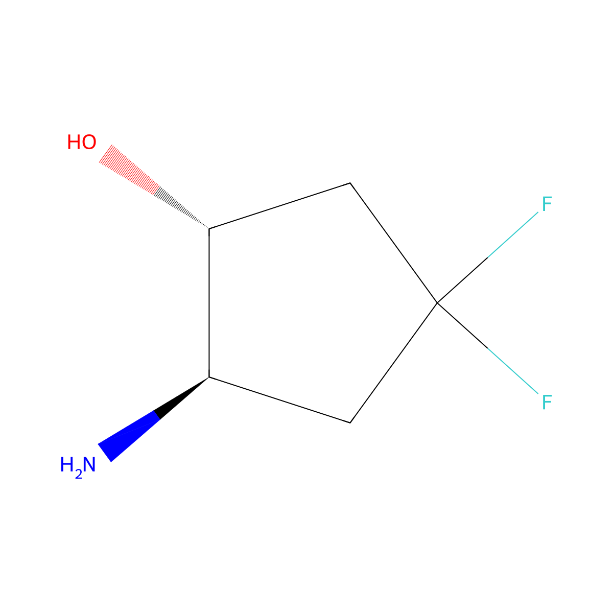 rac-(1R,2R)-2-amino-4,4-difluorocyclopentan-1-ol molecular structure, CAS 1902951-20-5